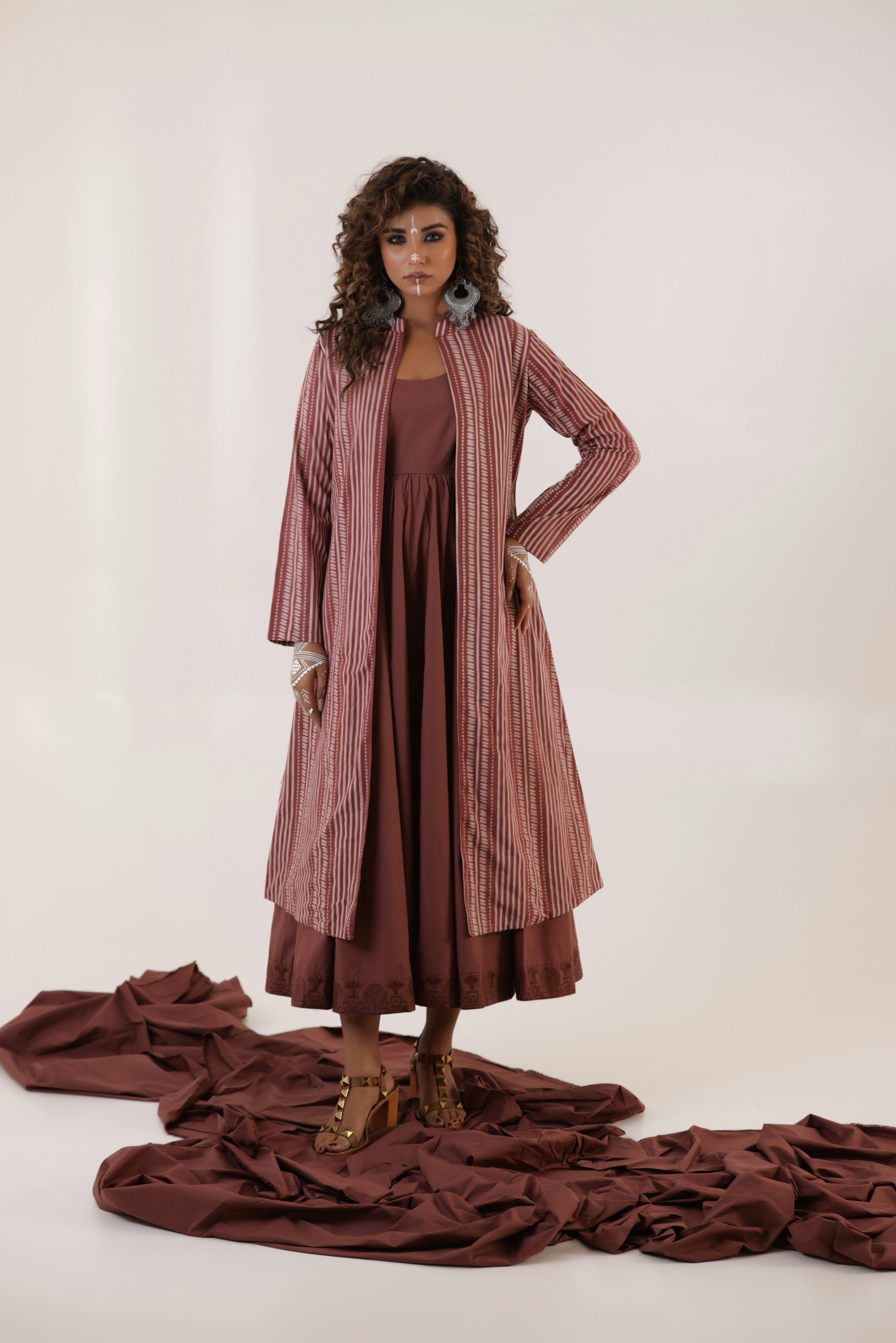 Pankhuri - Long Dress with Cape Set of two