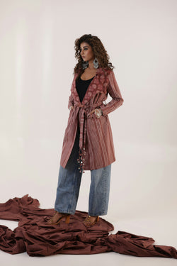 Urvi - Block Print Trench Coat