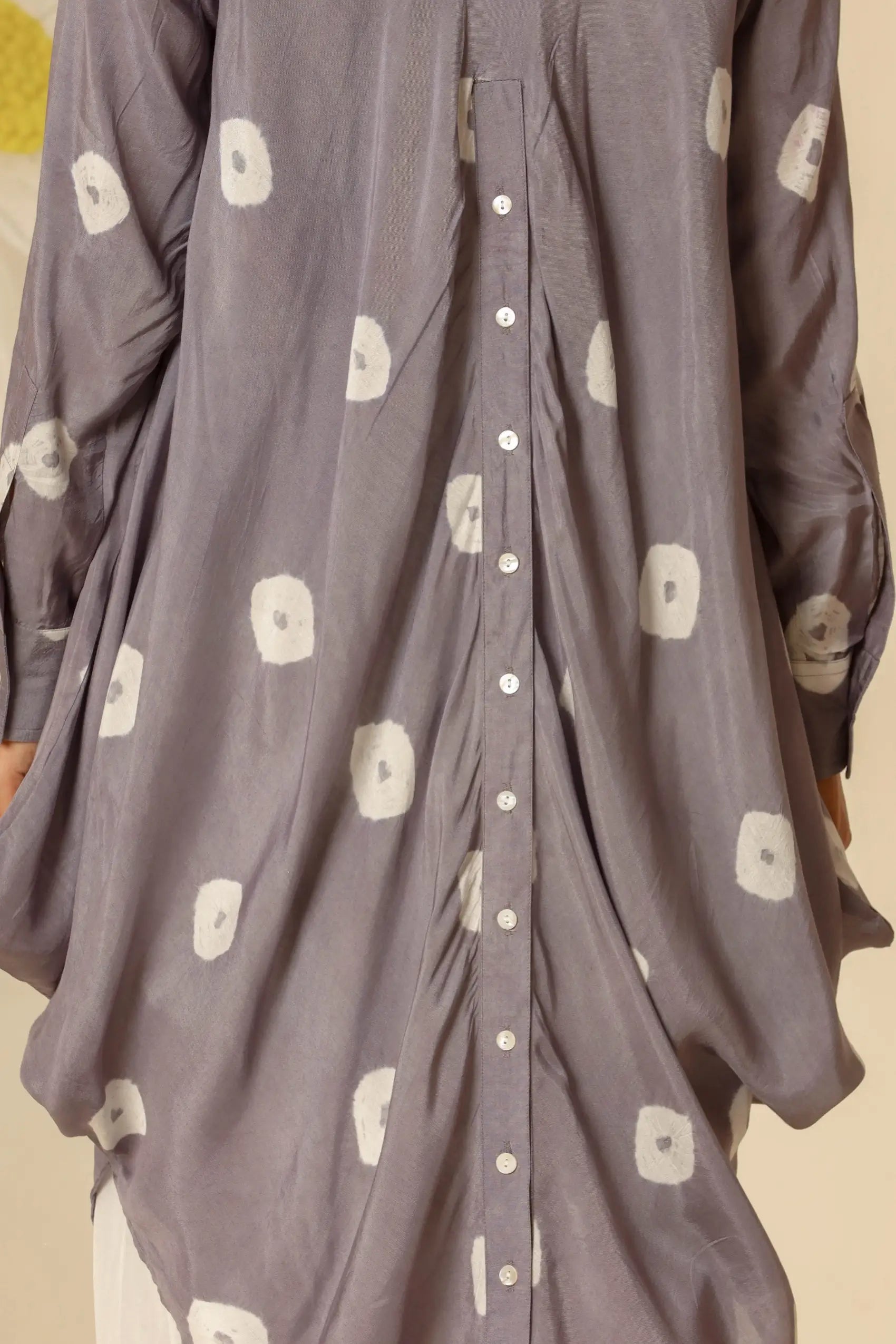 Grey bandhej kurta