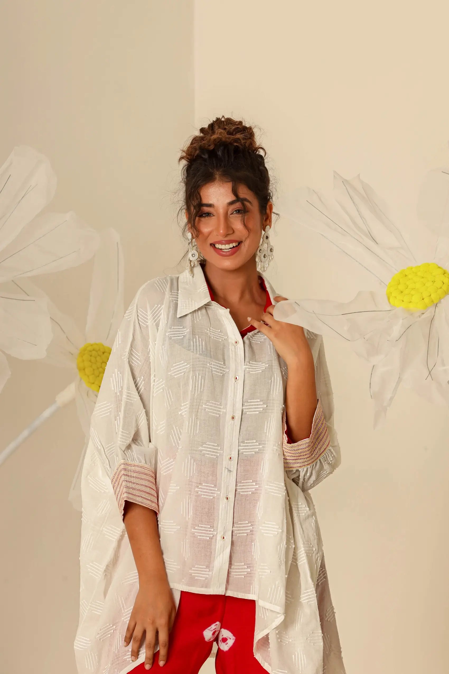 Off White Shirt Kaftan