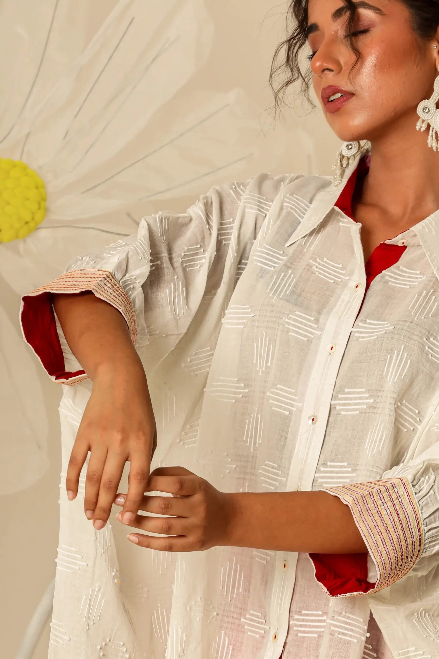 Off White Shirt Kaftan