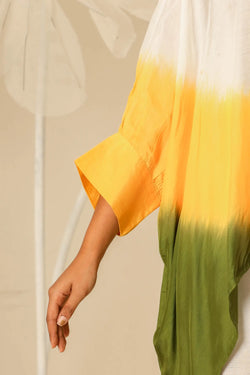 Yellow green Ombre Kaftan Shirt