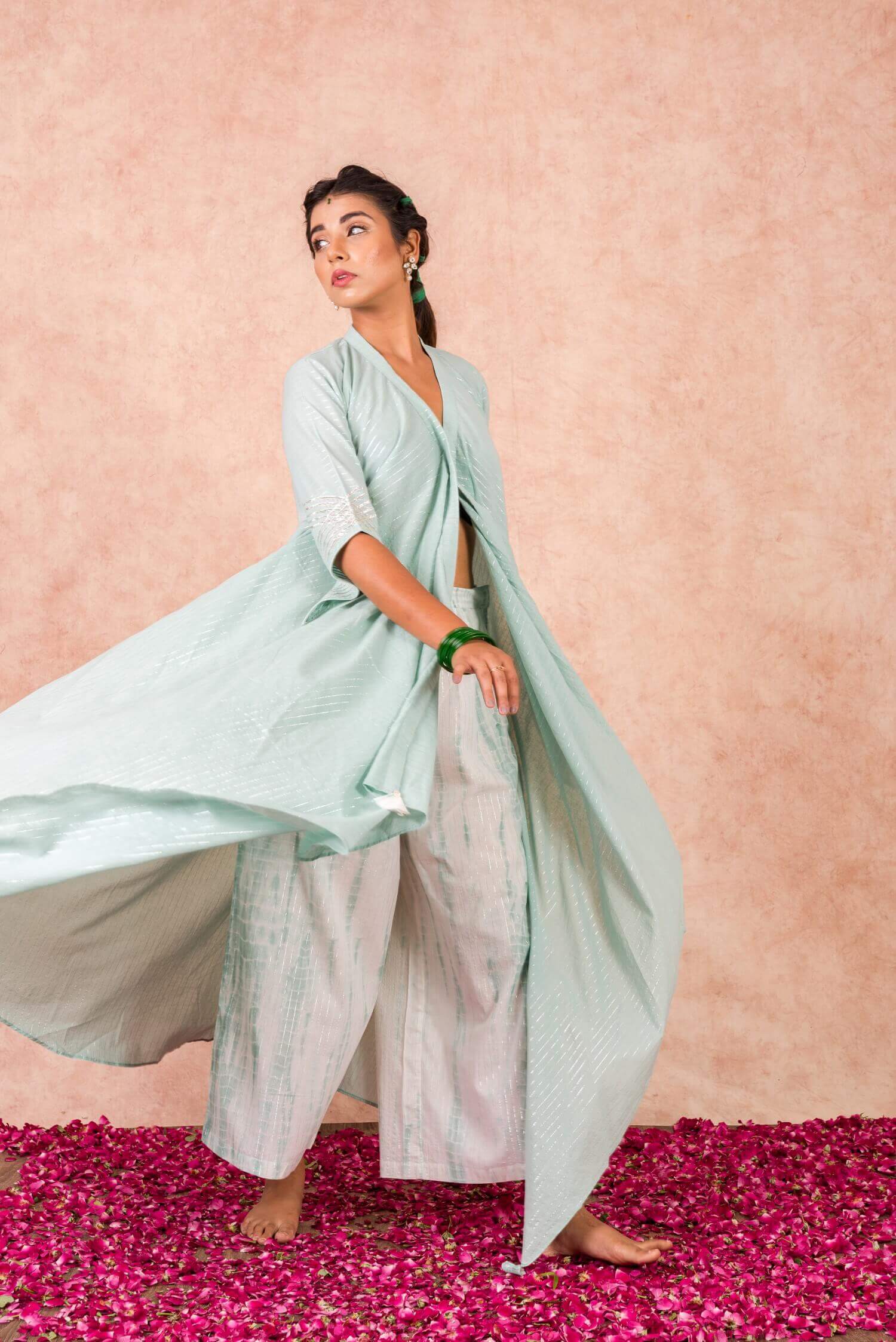 Asymmetric kurta with palazzo - Set of Two