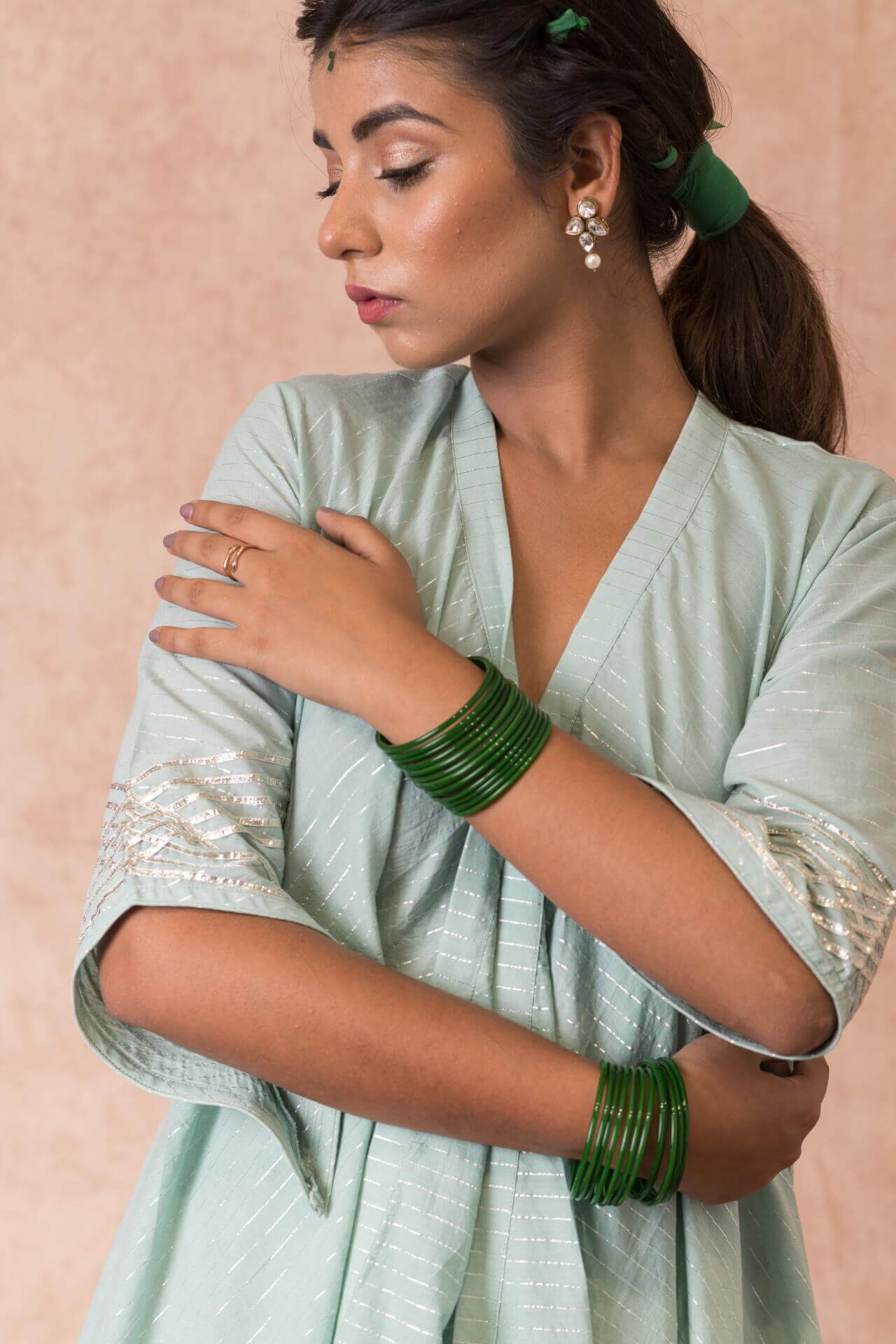 Asymmetric kurta with palazzo - Set of Two