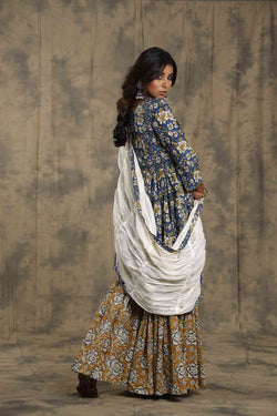 Blue Frill Sharara - Set Of Three