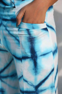 Blue & White Bell Bottom Pants