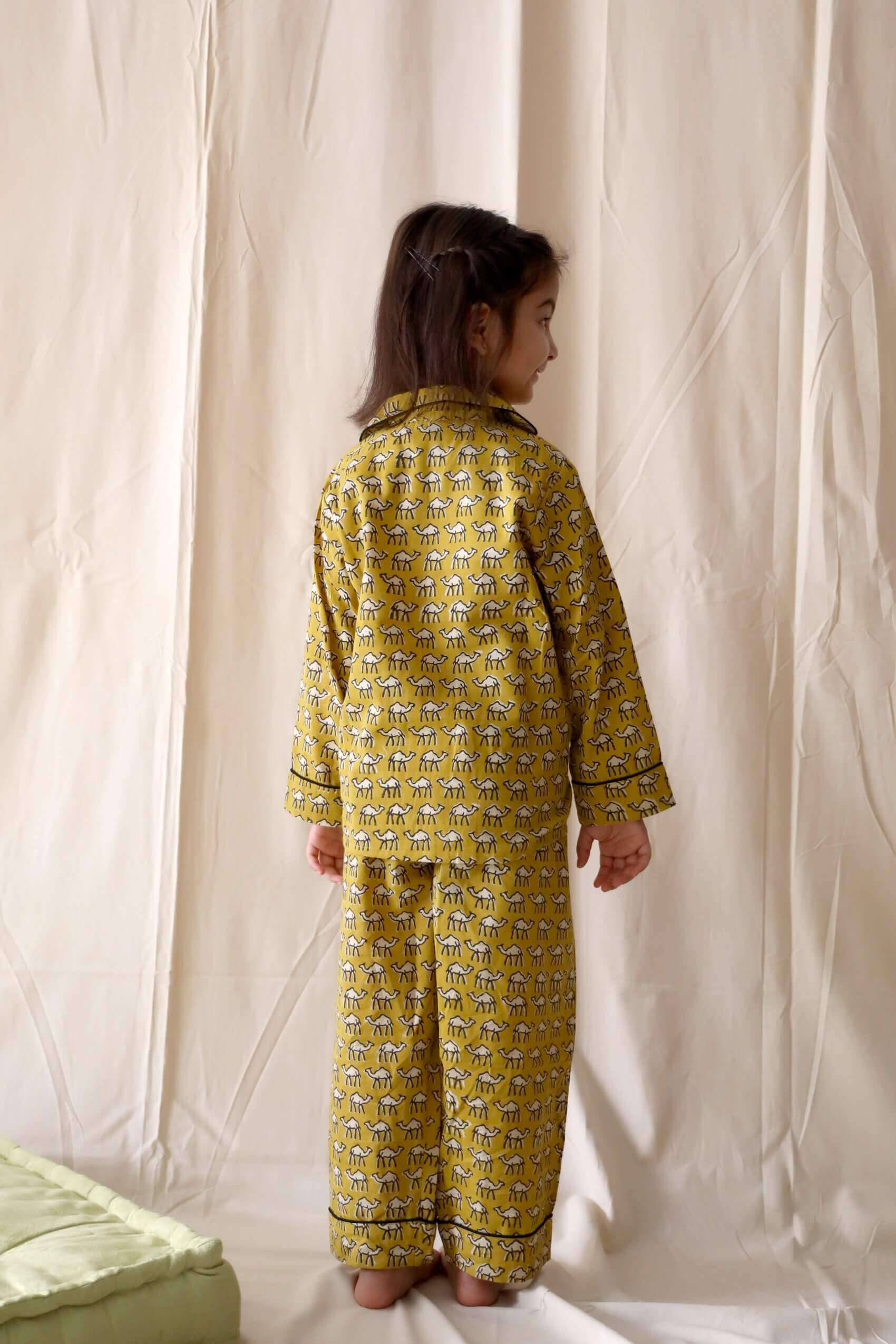 Camel Print Unisex Nightsuit For Kids - Set Of Two