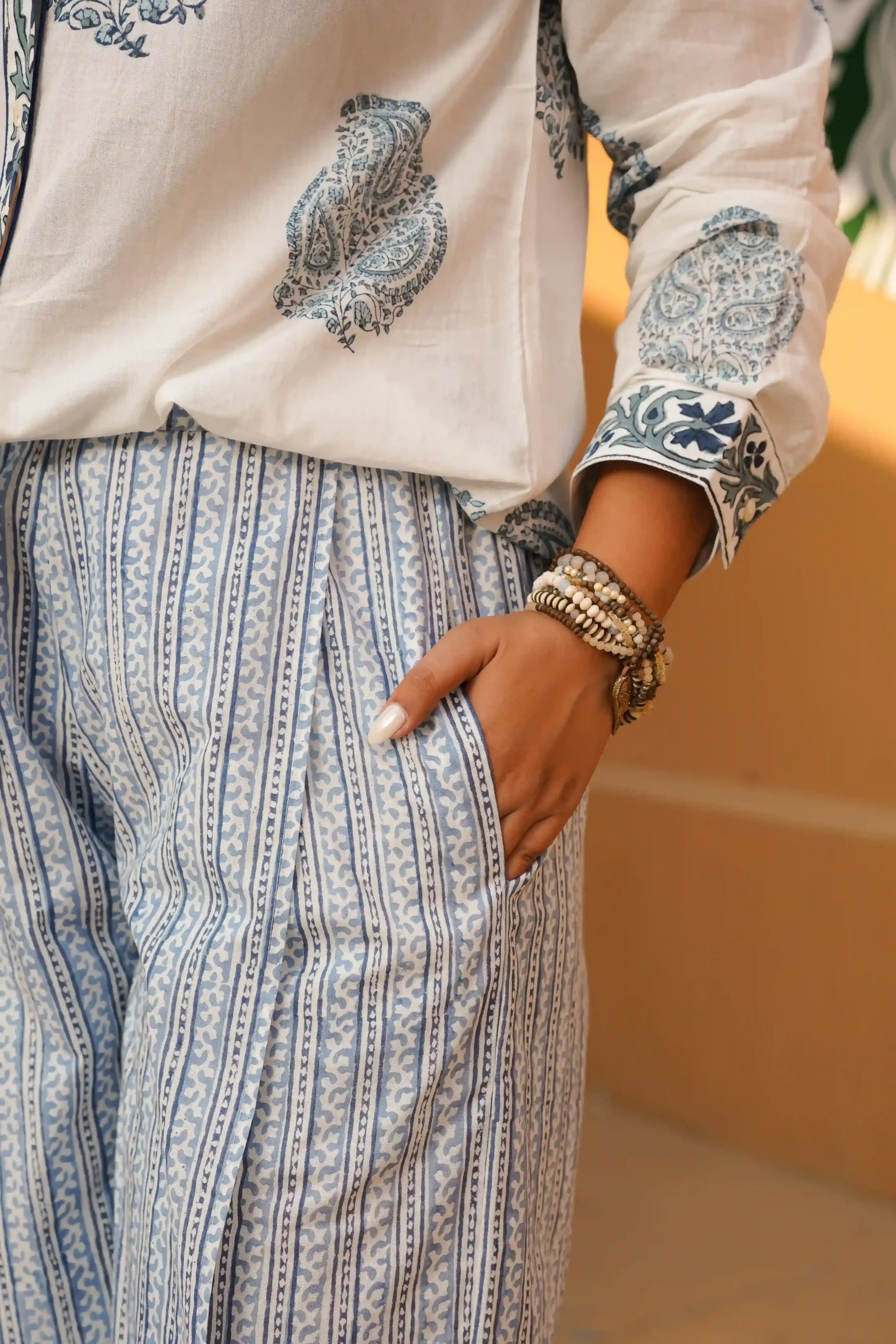 Waha Co-ord Set (Blue and White)