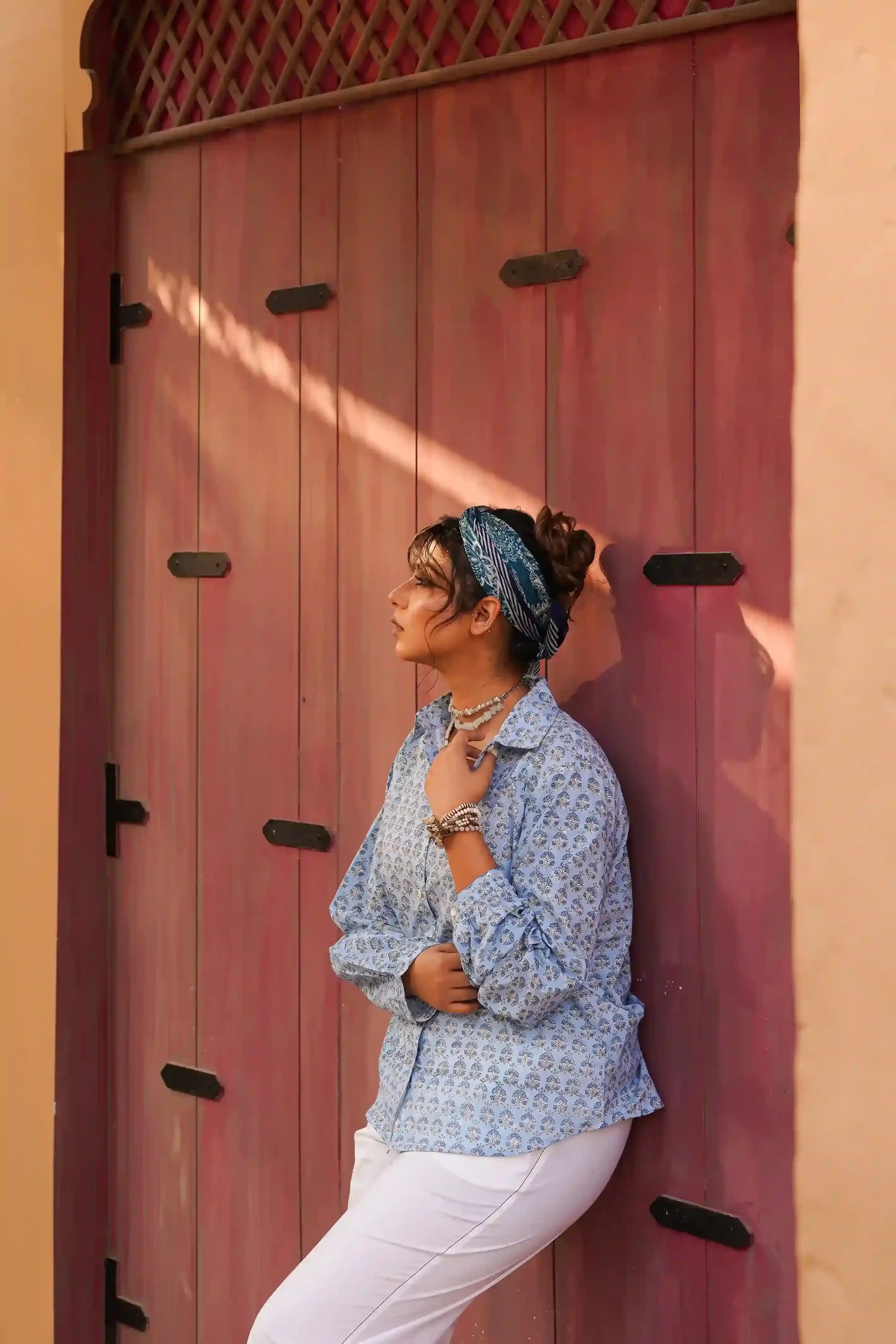 Nayra Co-ord Set (Blue and White)