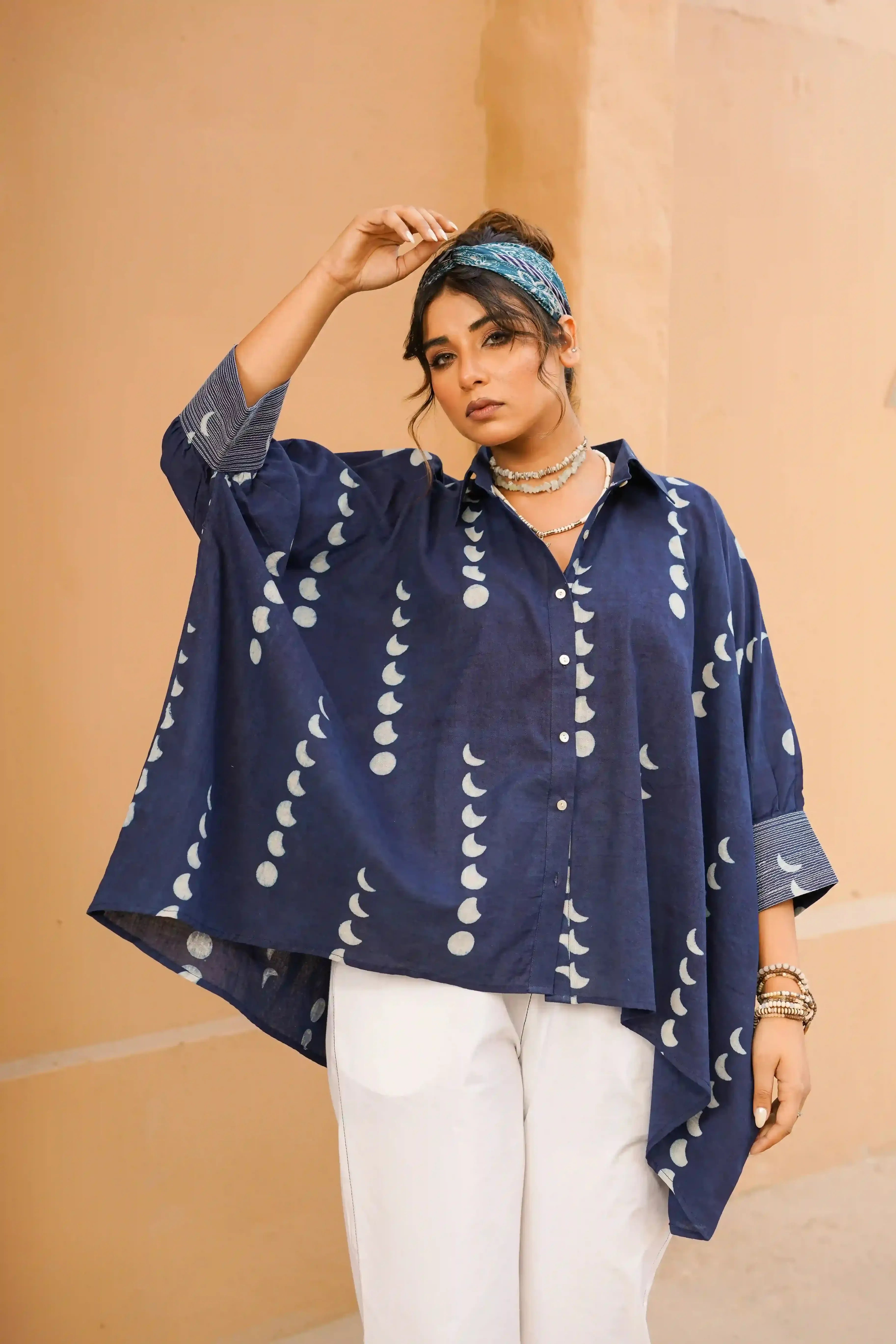 Layl Kaftan Shirt (Indigo Blue)