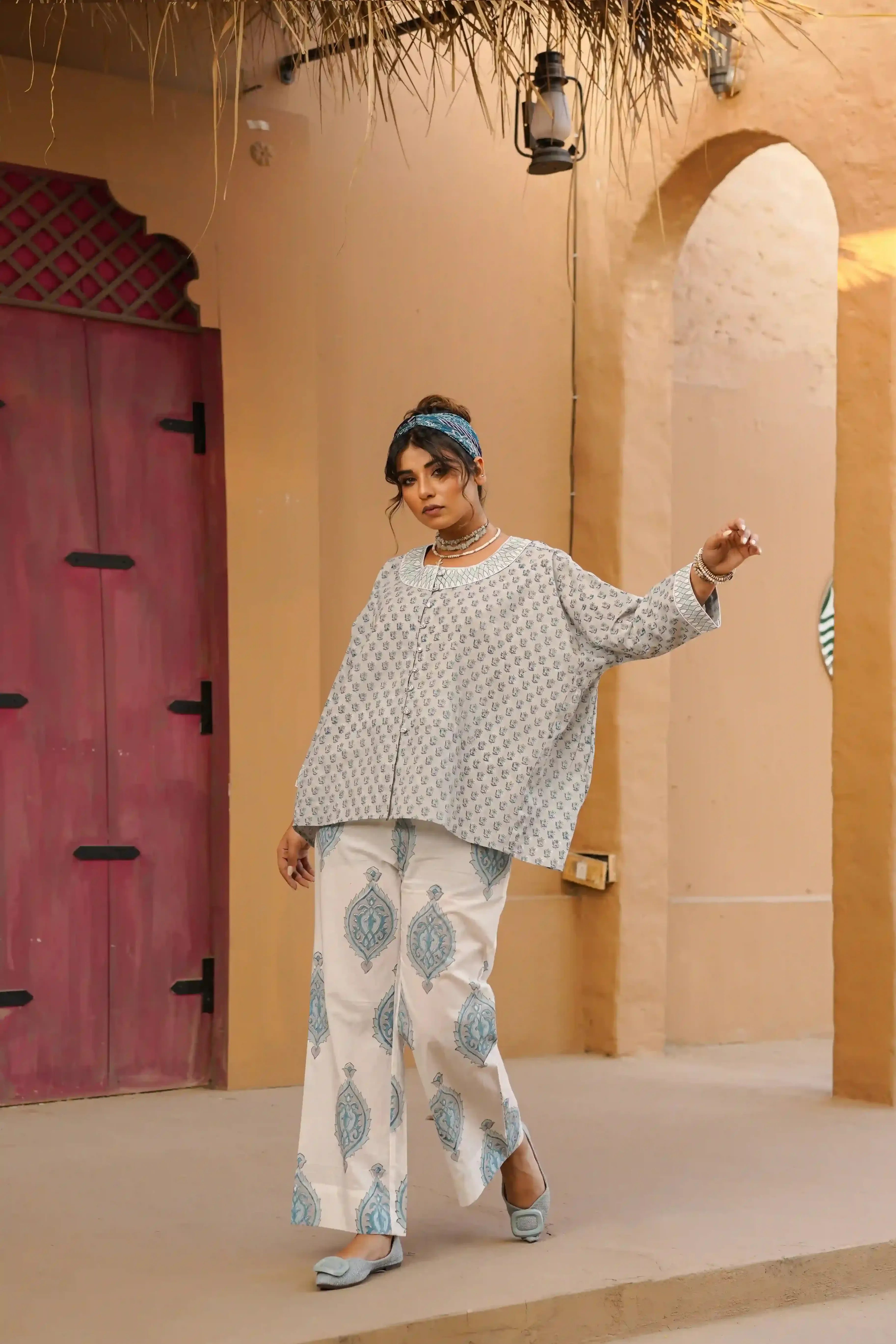 Rih Co-Ord Set (Grey and White)