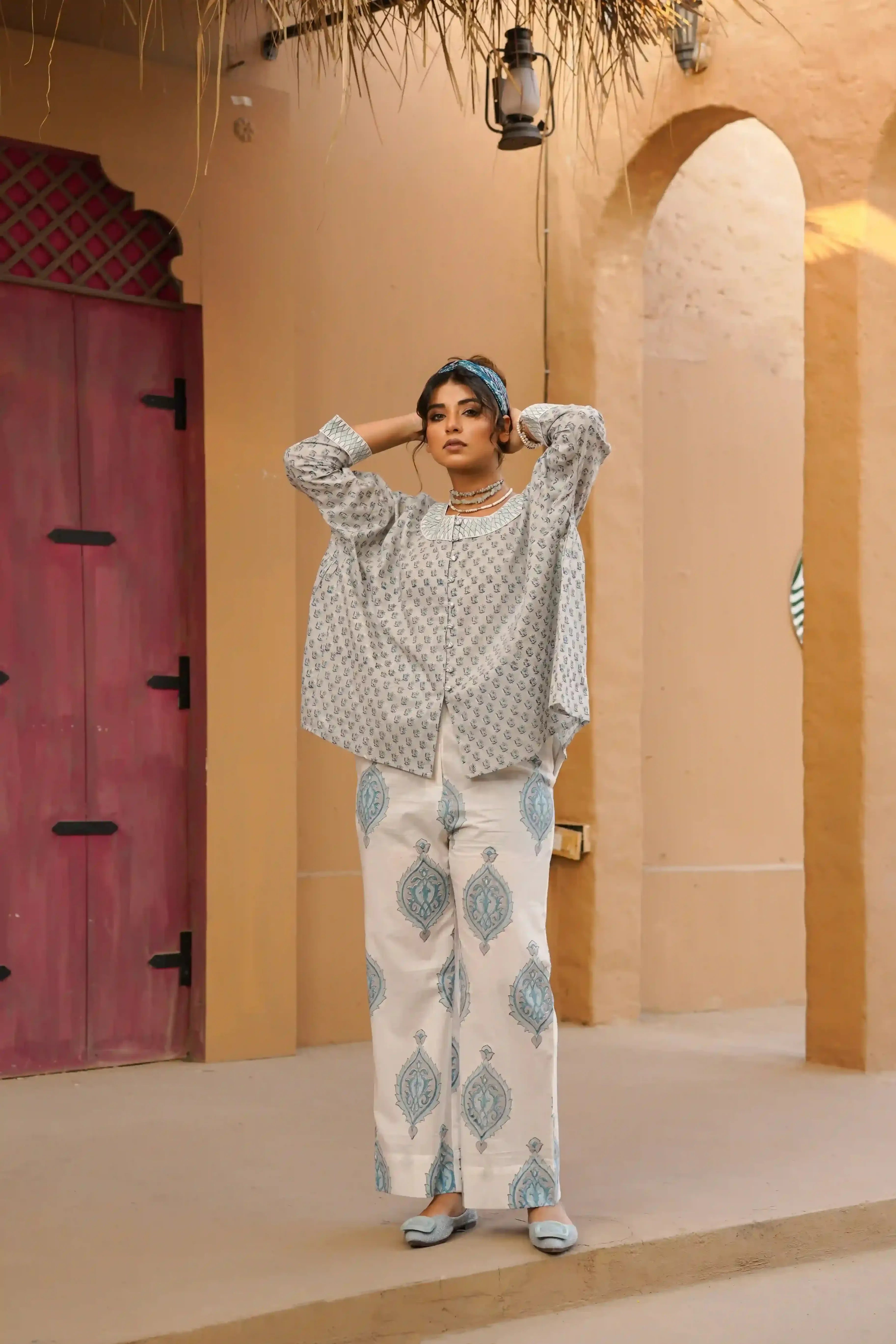 Rih Co-Ord Set (Grey and White)
