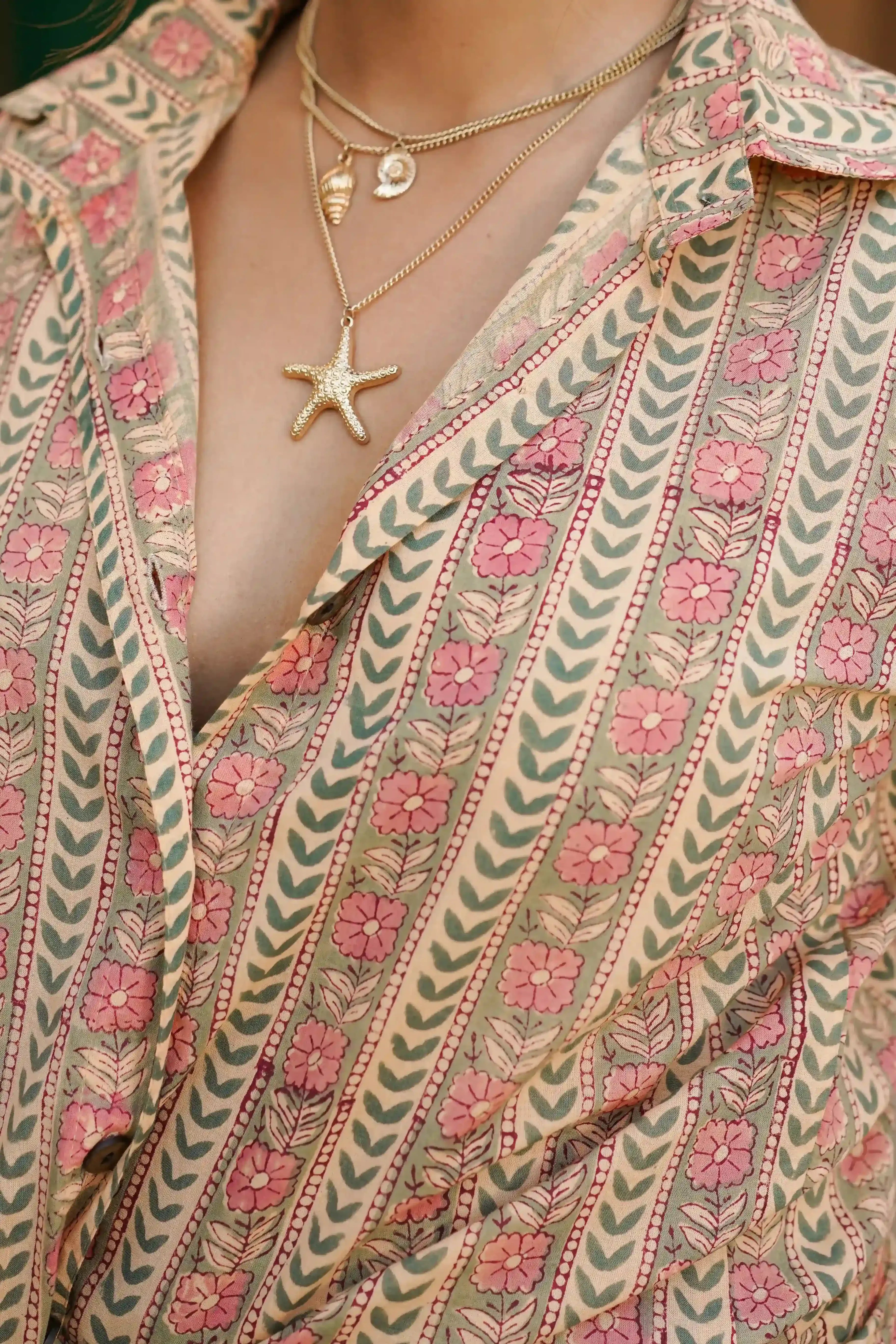Rimal Co-ord Set (Beige and Pink)