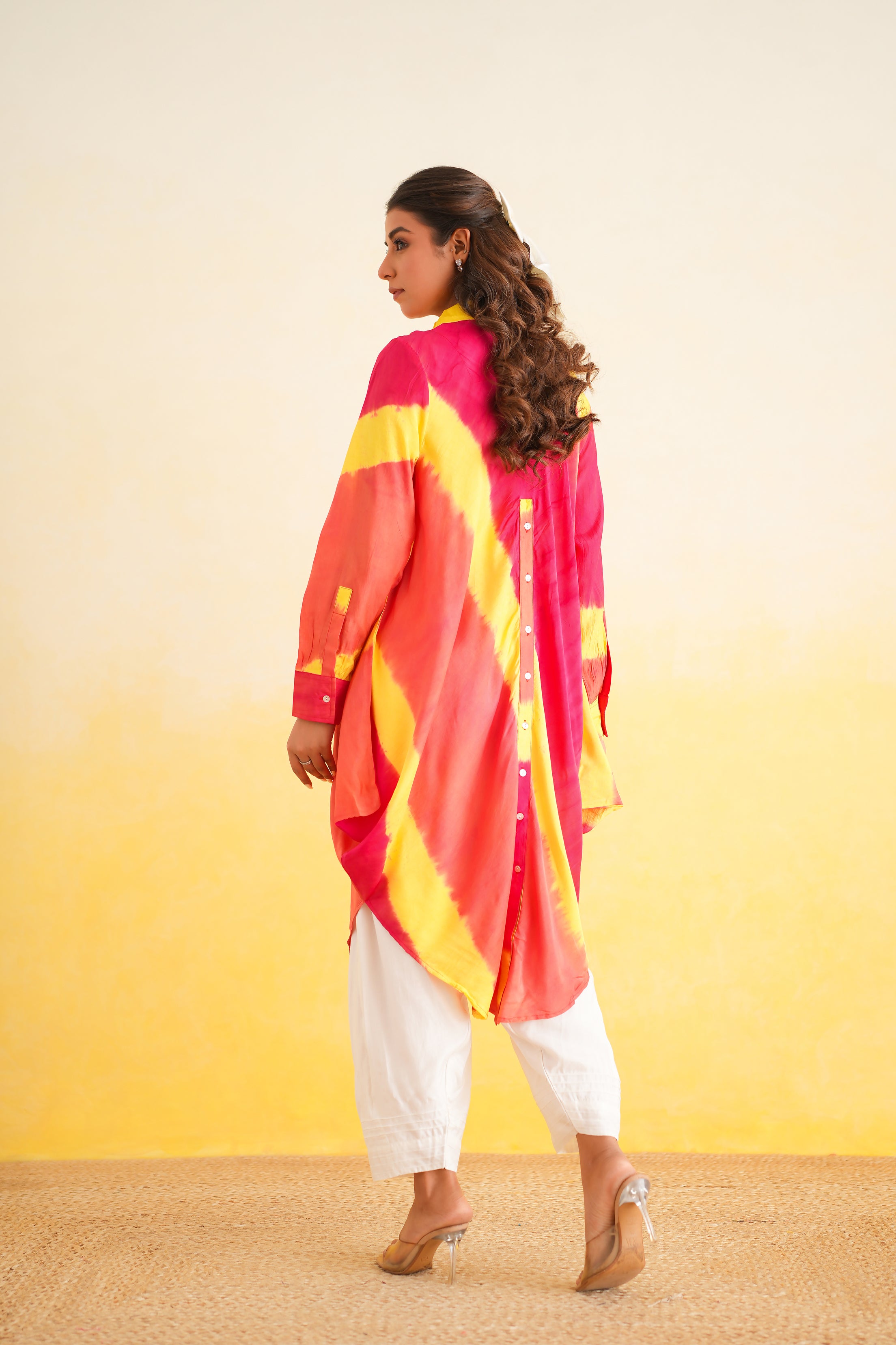 Bandhani Kurta with Salwar - Set of two (Orange and Yellow)