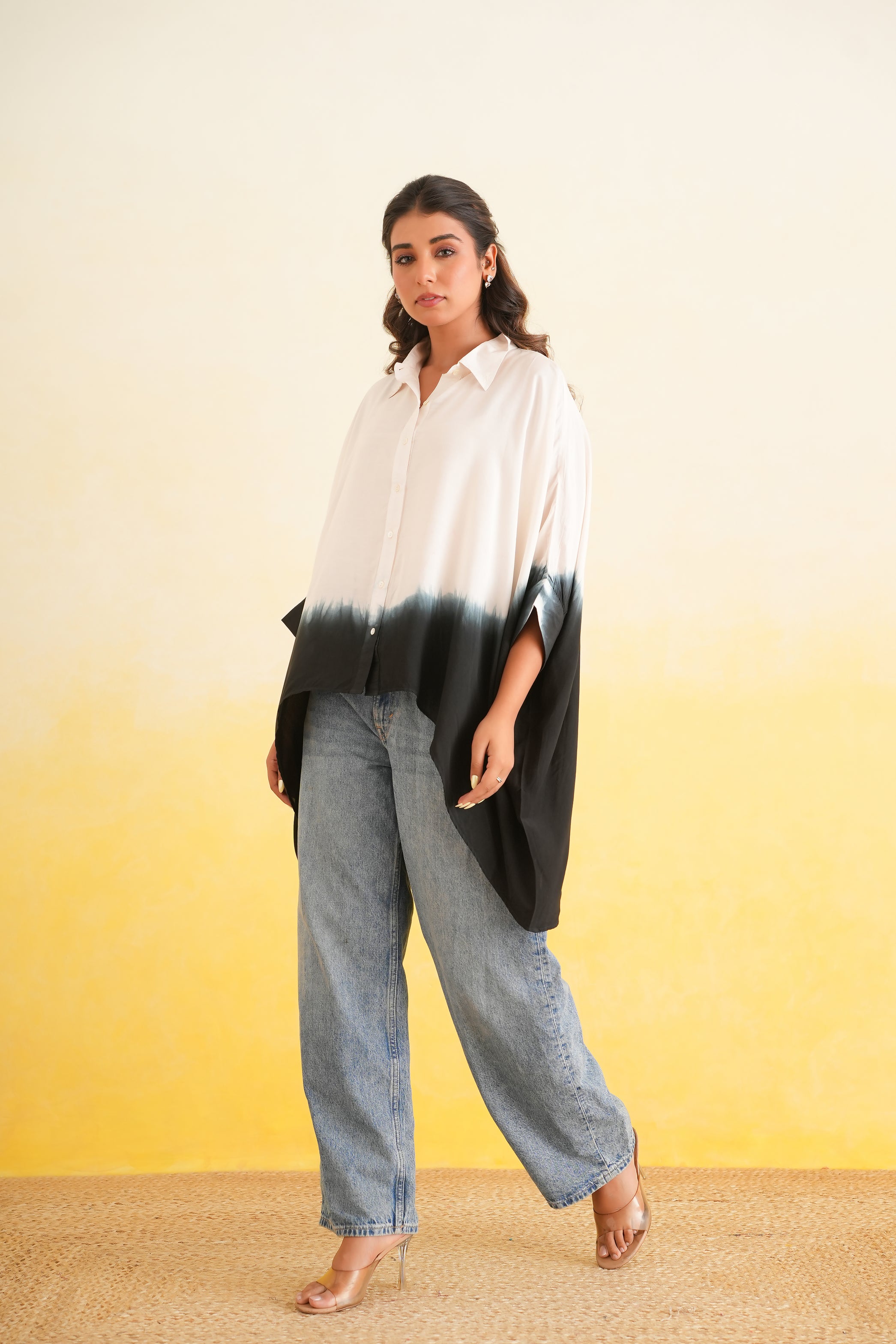 Ombre Shirt (Off-white and Black)