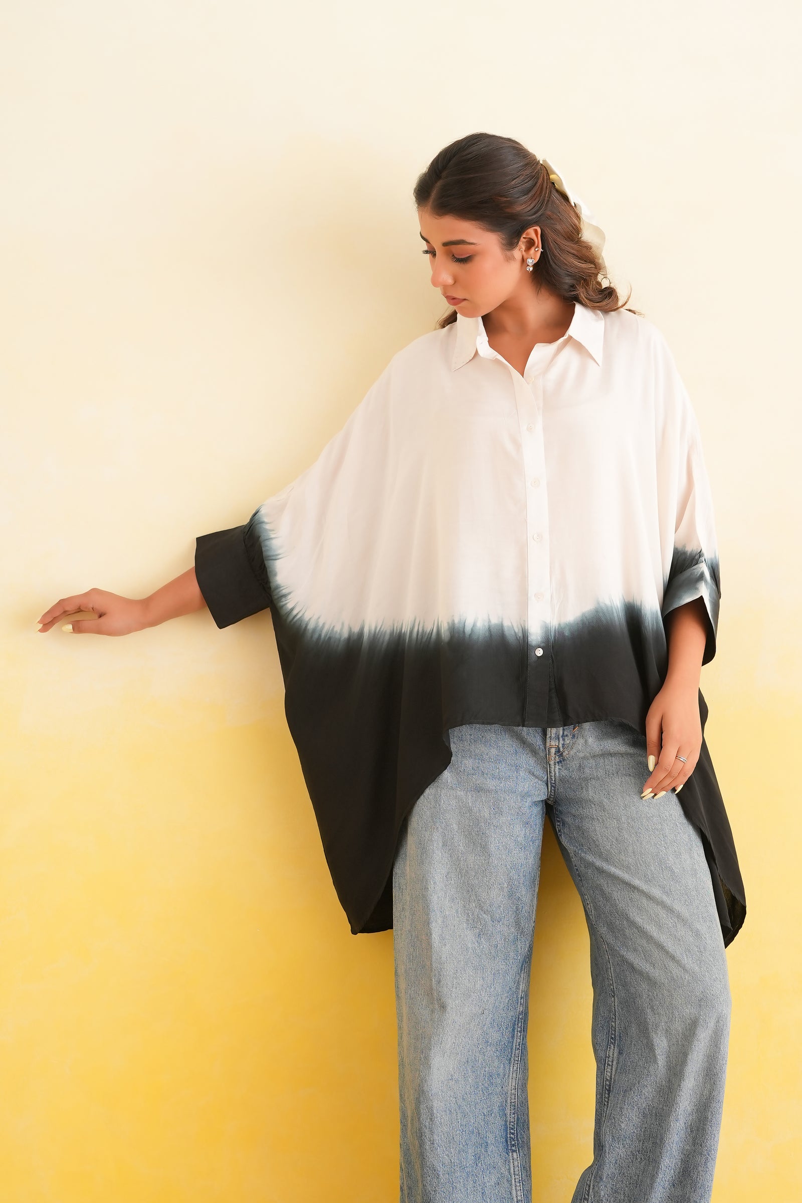 Ombre Shirt (Off-white and Black)