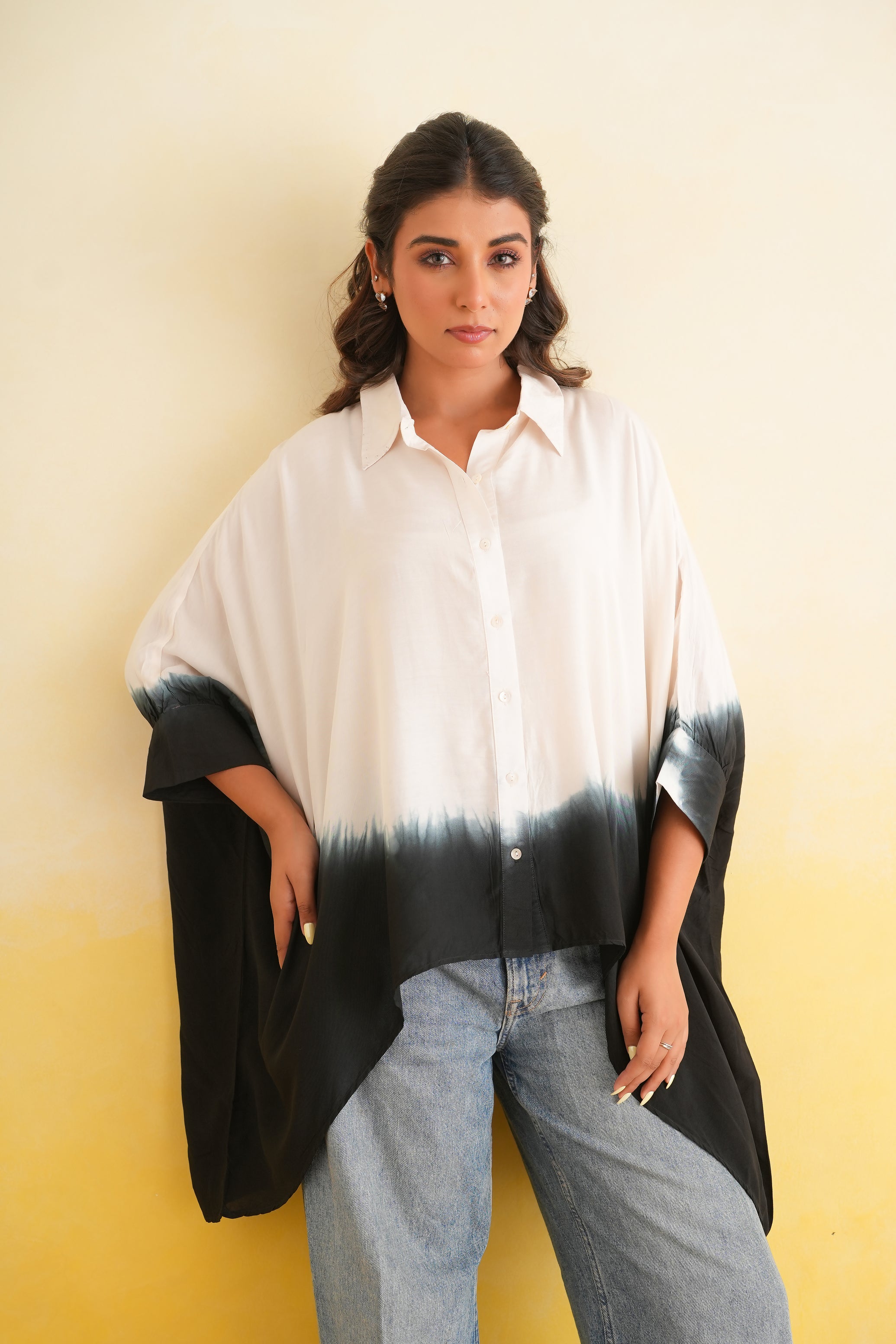 Ombre Shirt (Off-white and Black)