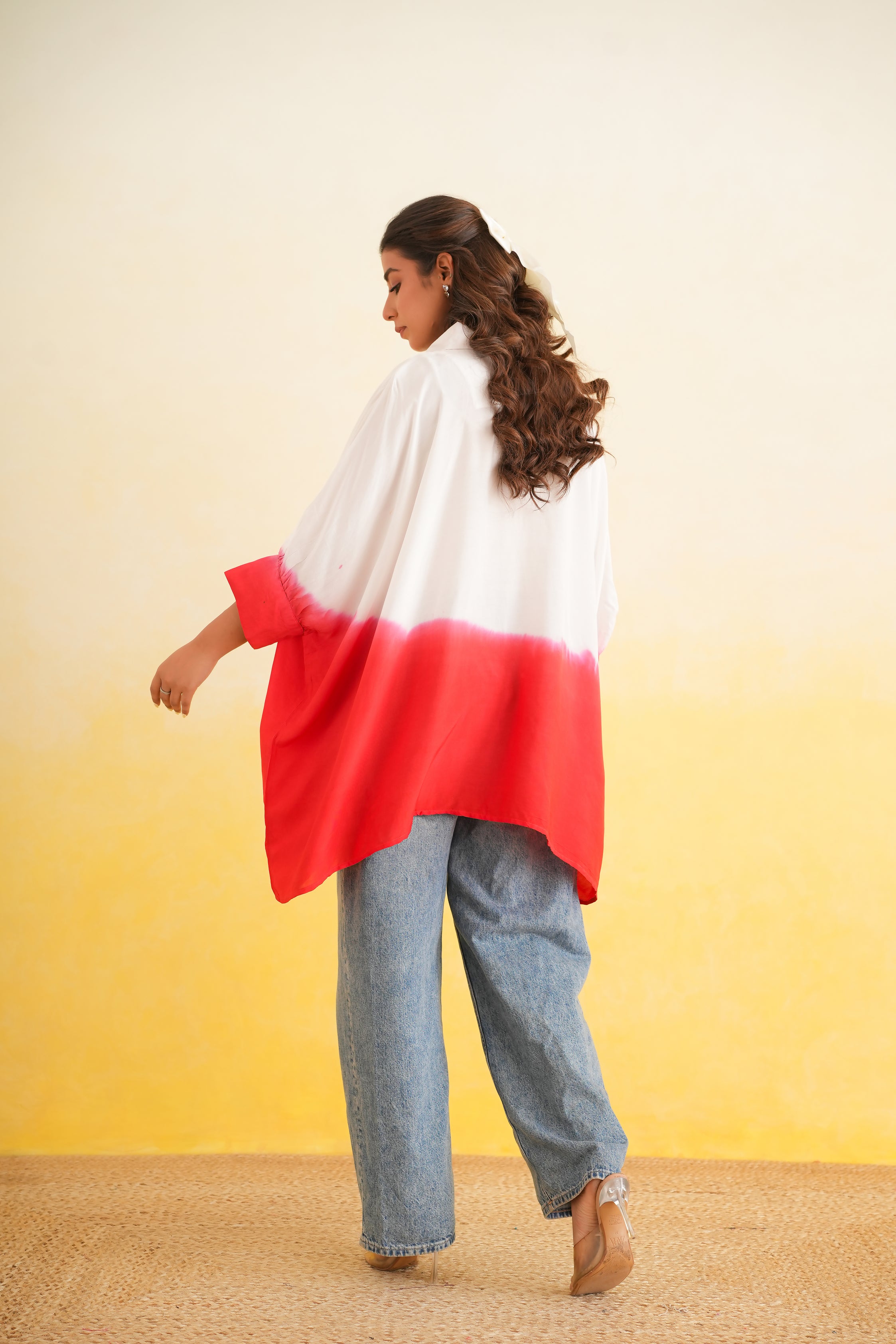 Ombre Shirt (White and Red)