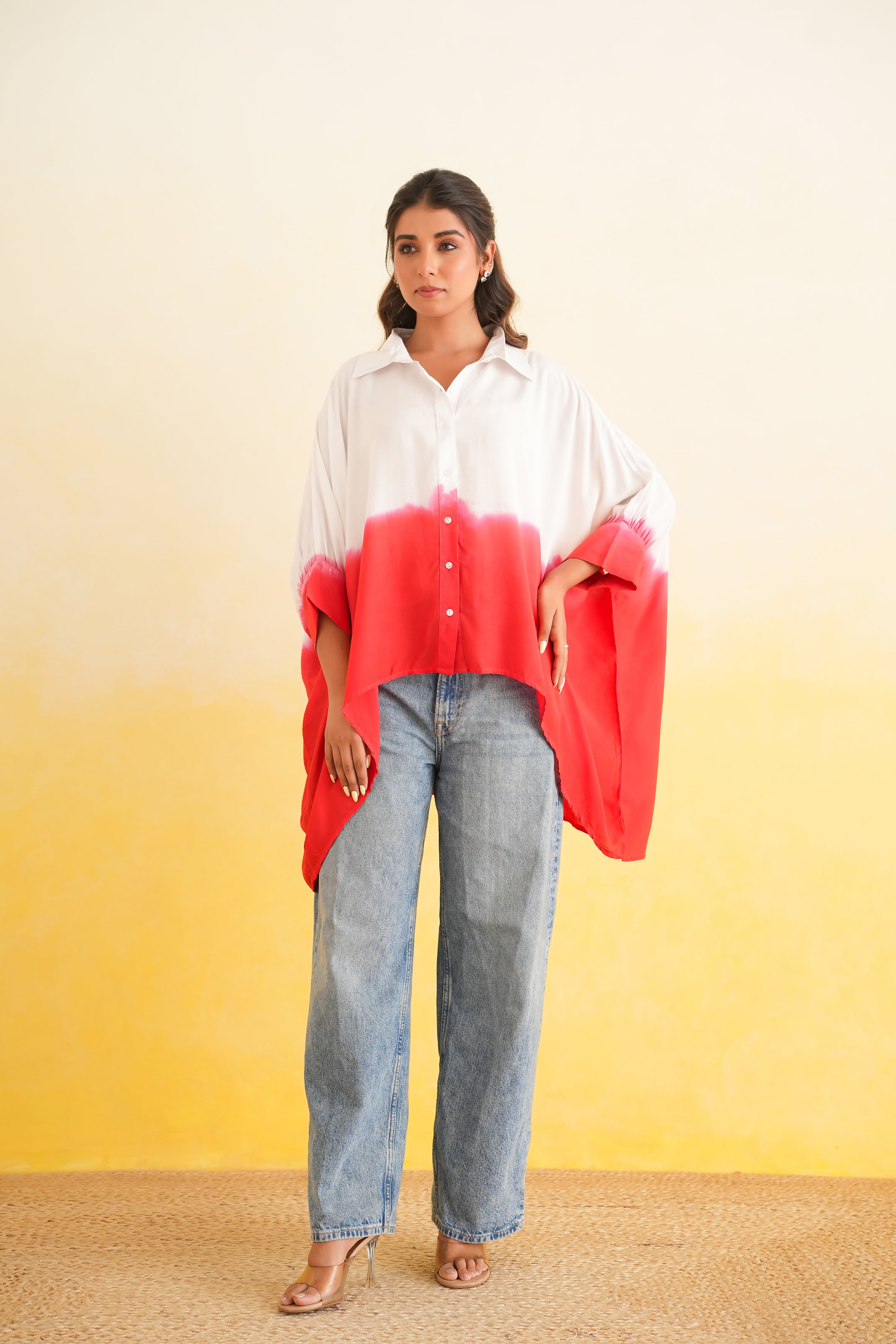 Ombre Shirt (White and Red)