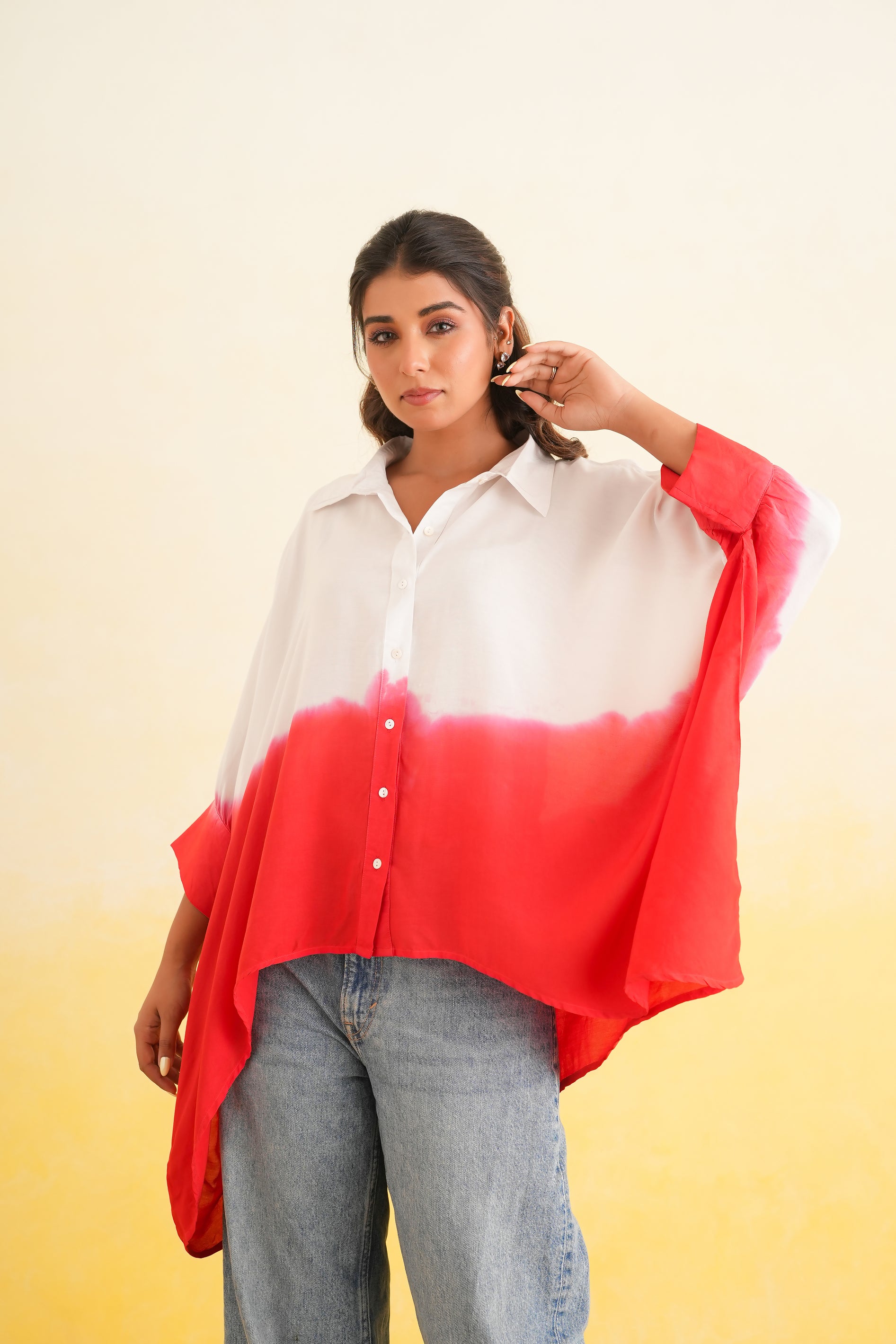 Ombre Shirt (White and Red)