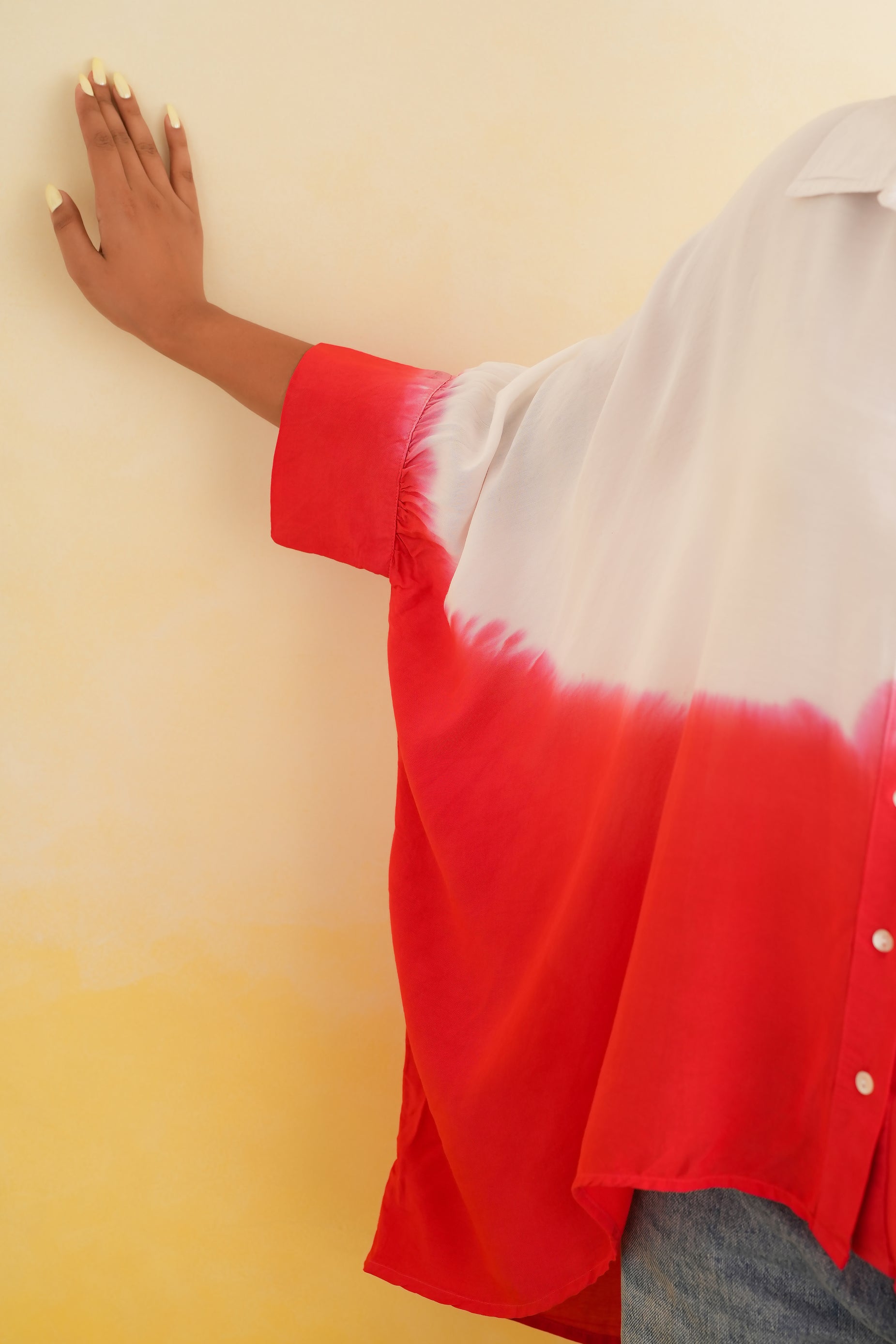 Ombre Shirt (White and Red)