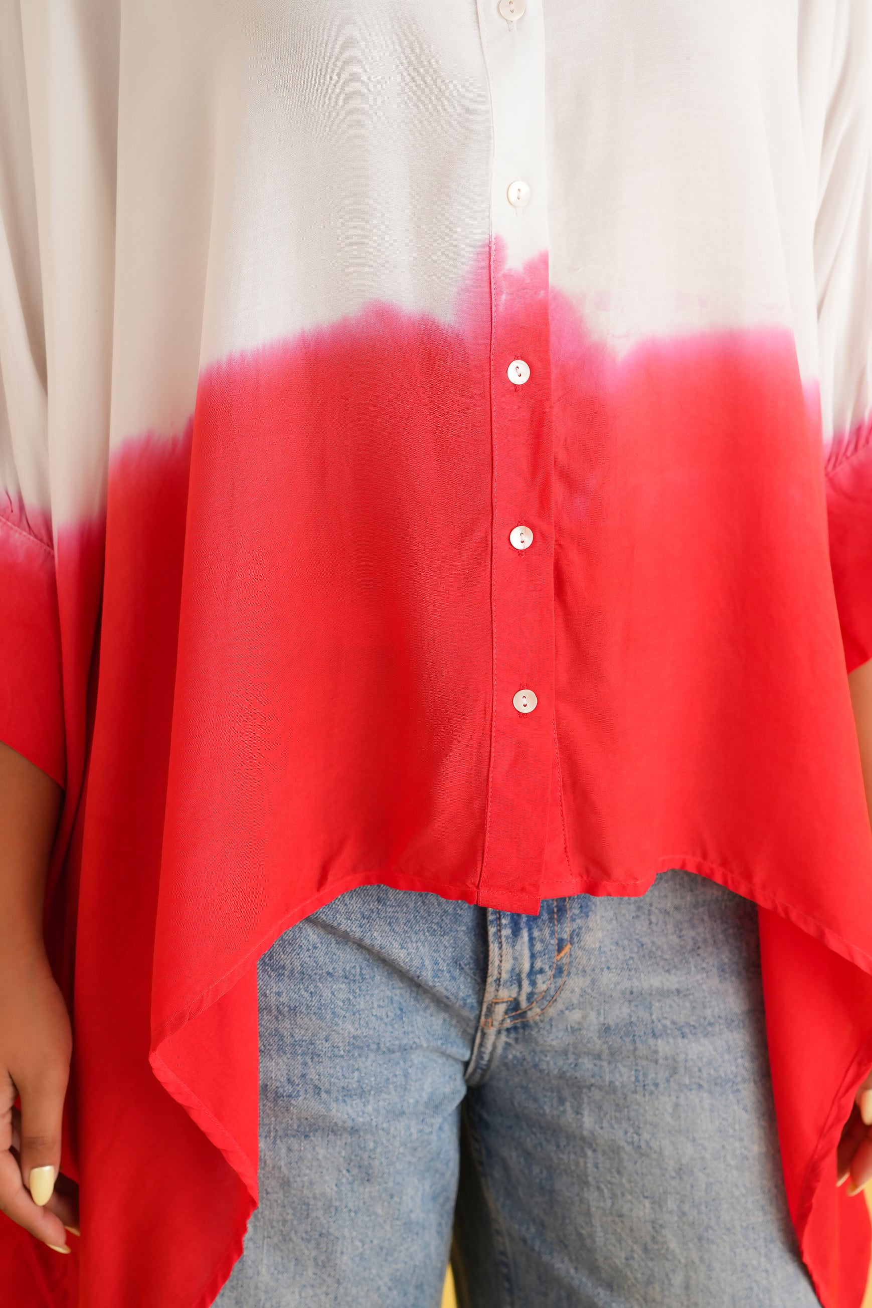 Ombre Shirt (White and Red)