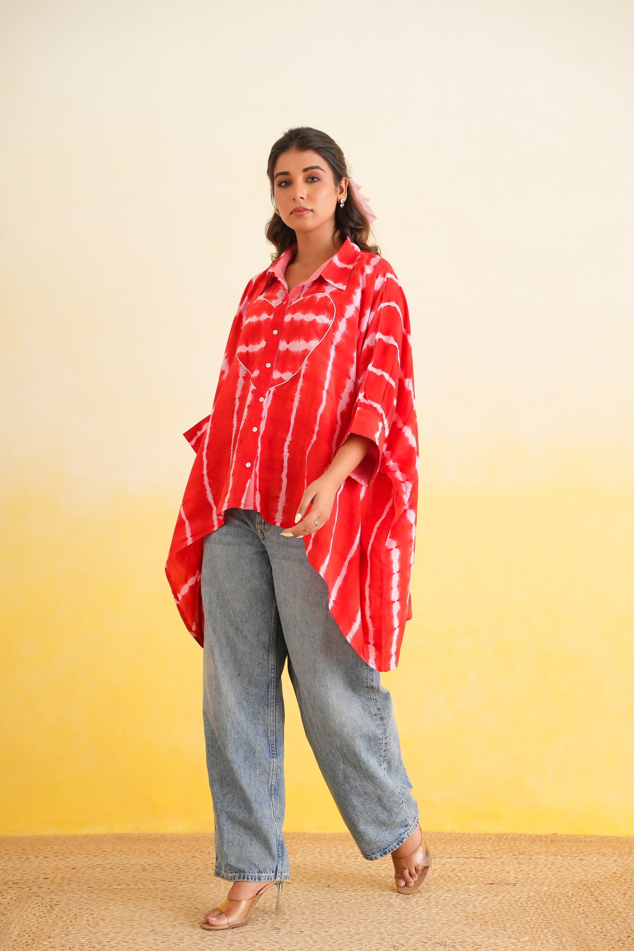 Shibori Shirt (Pink and Red)