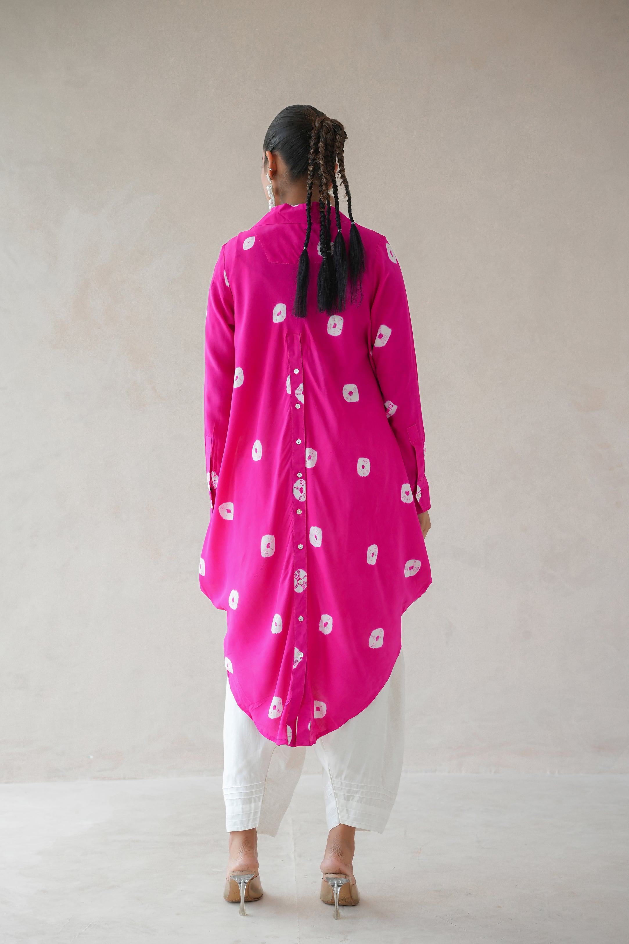 Bandhani Kurta (Hot Pink)
