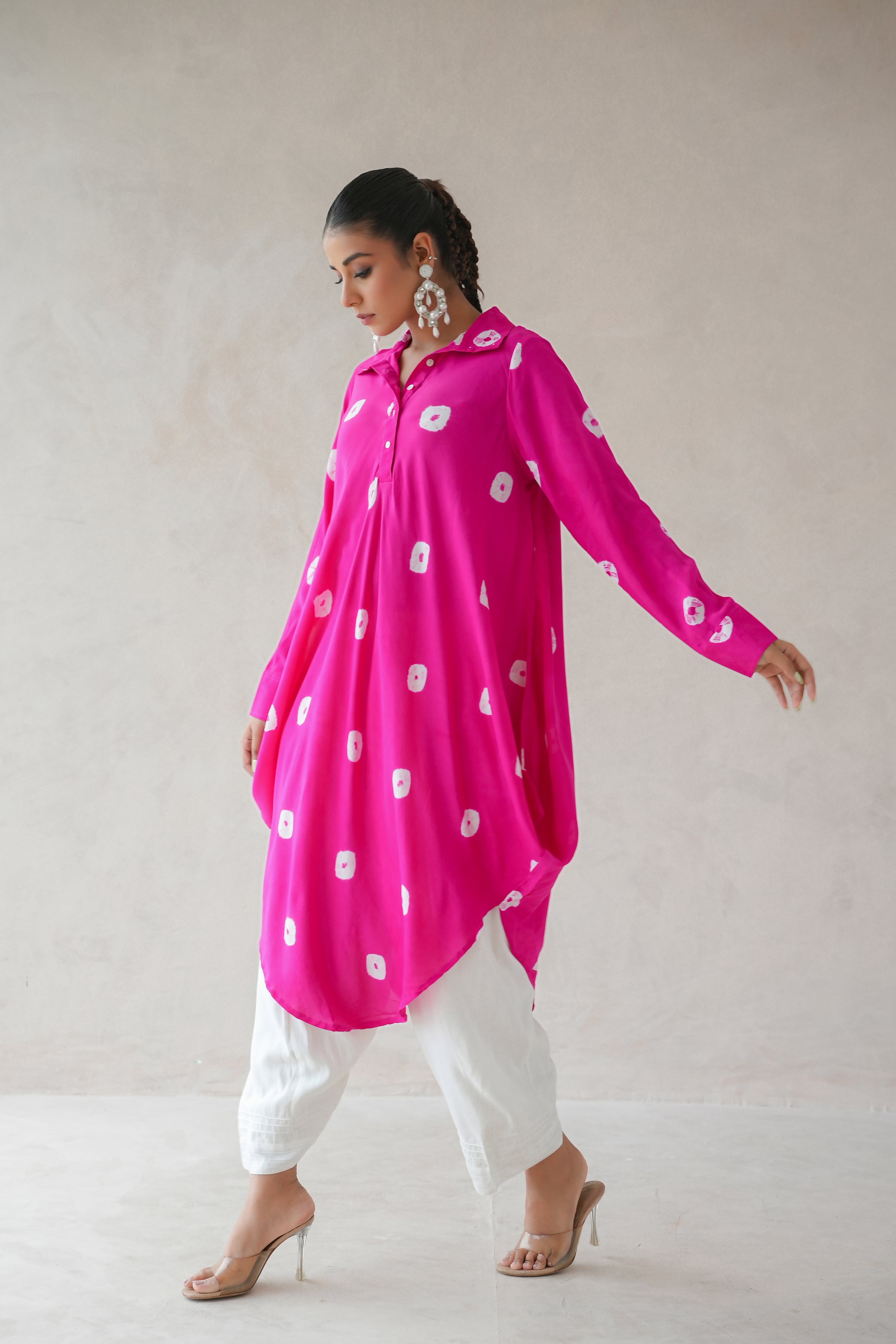 Bandhani Kurta (Hot Pink)