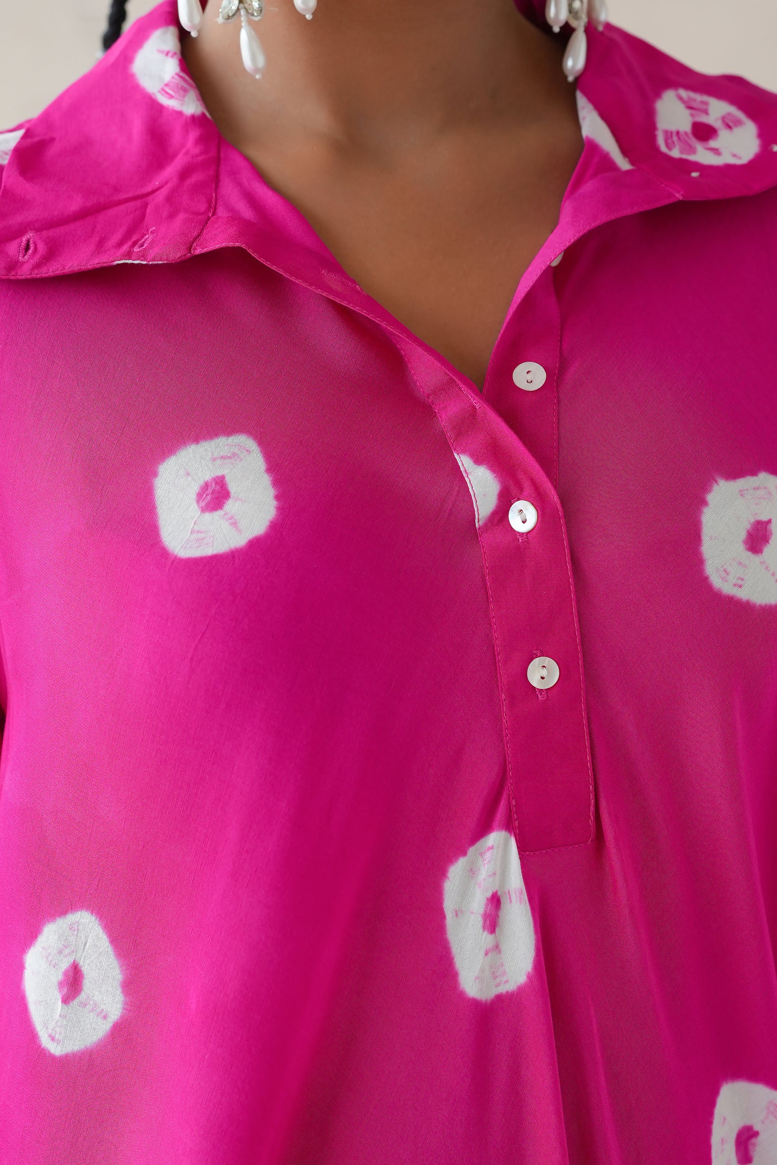 Bandhani Kurta (Hot Pink)