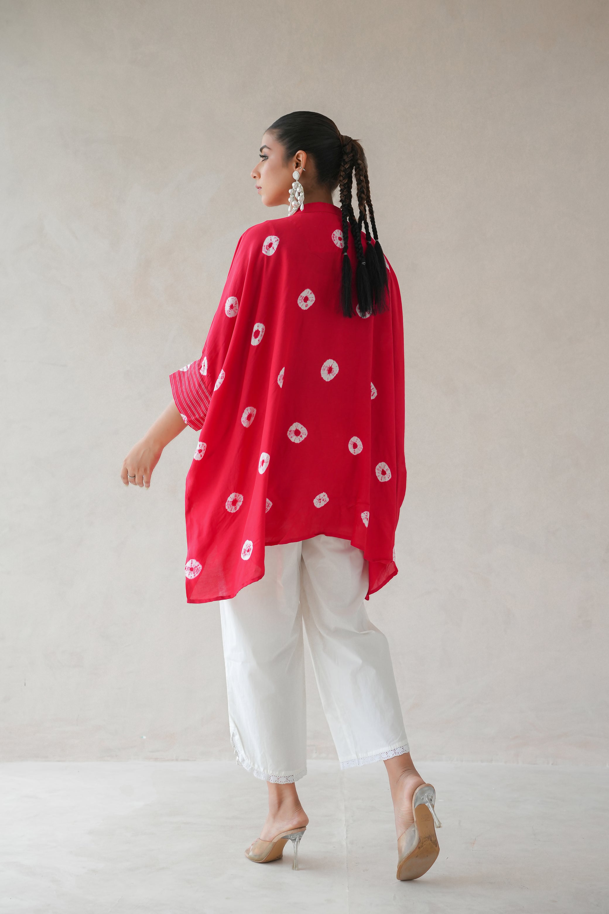 Bandhani Co-ord Set of Two (Red)
