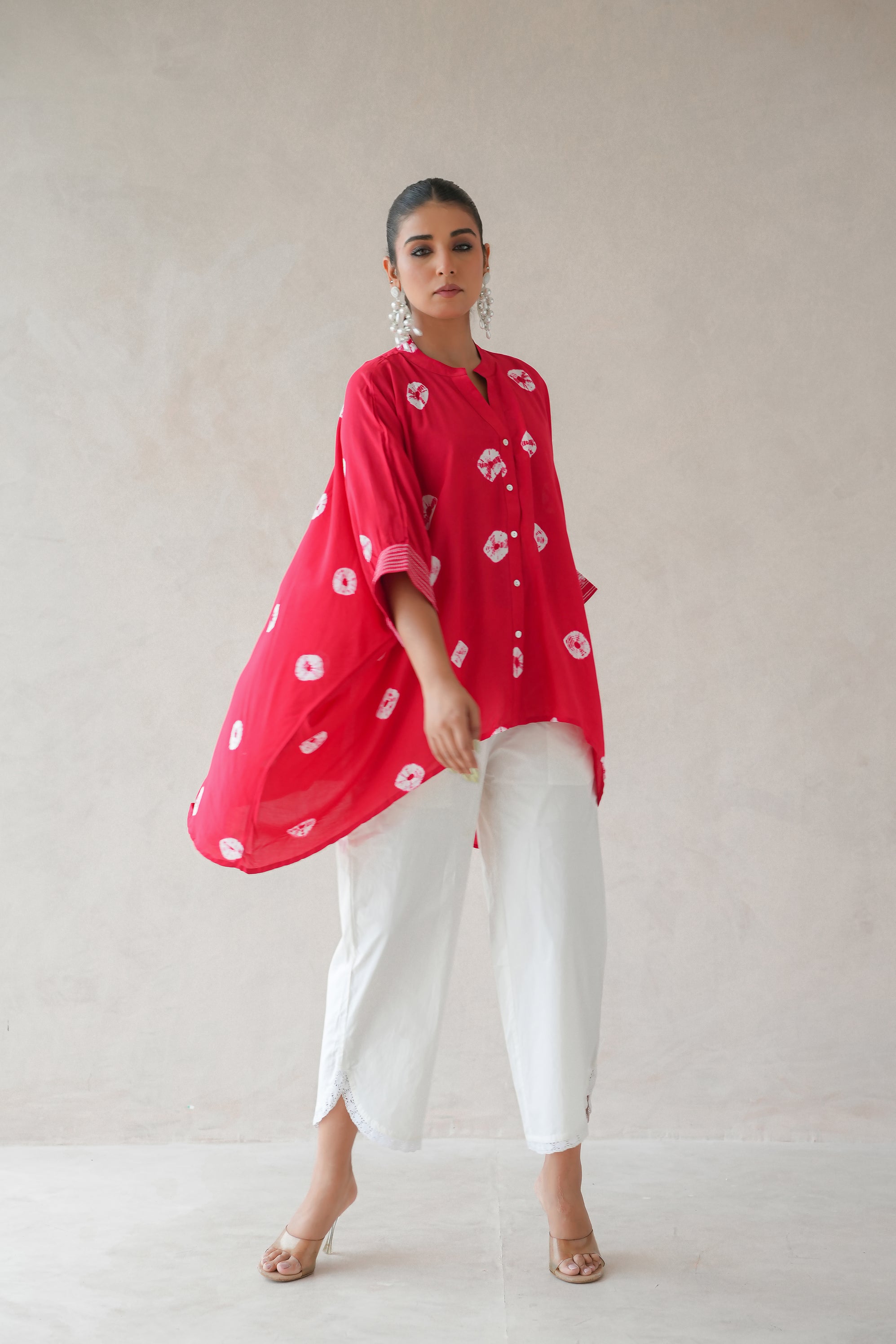 Bandhani Co-ord Set of Two (Red)