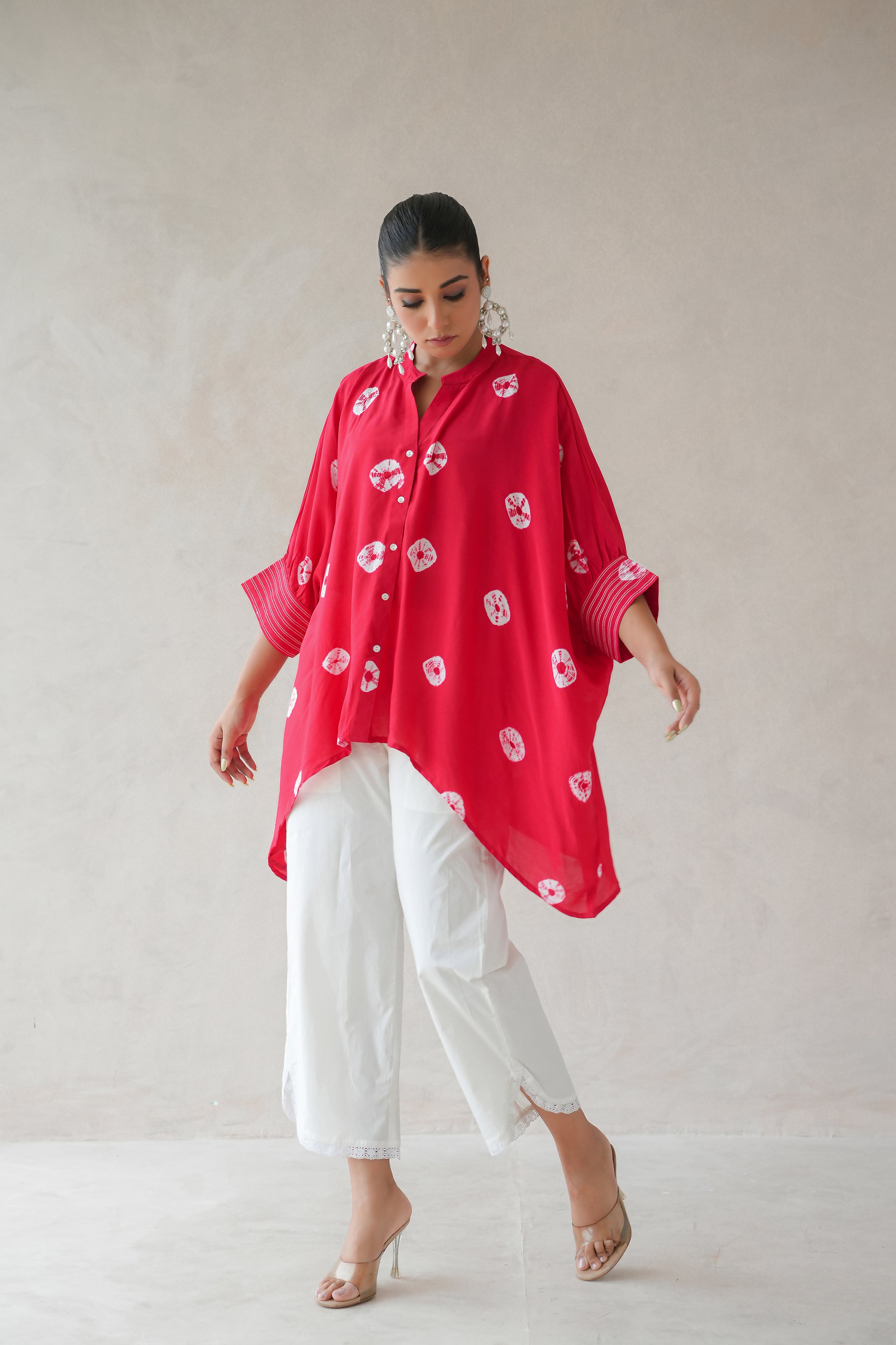 Bandhani Co-ord Set of Two (Red)