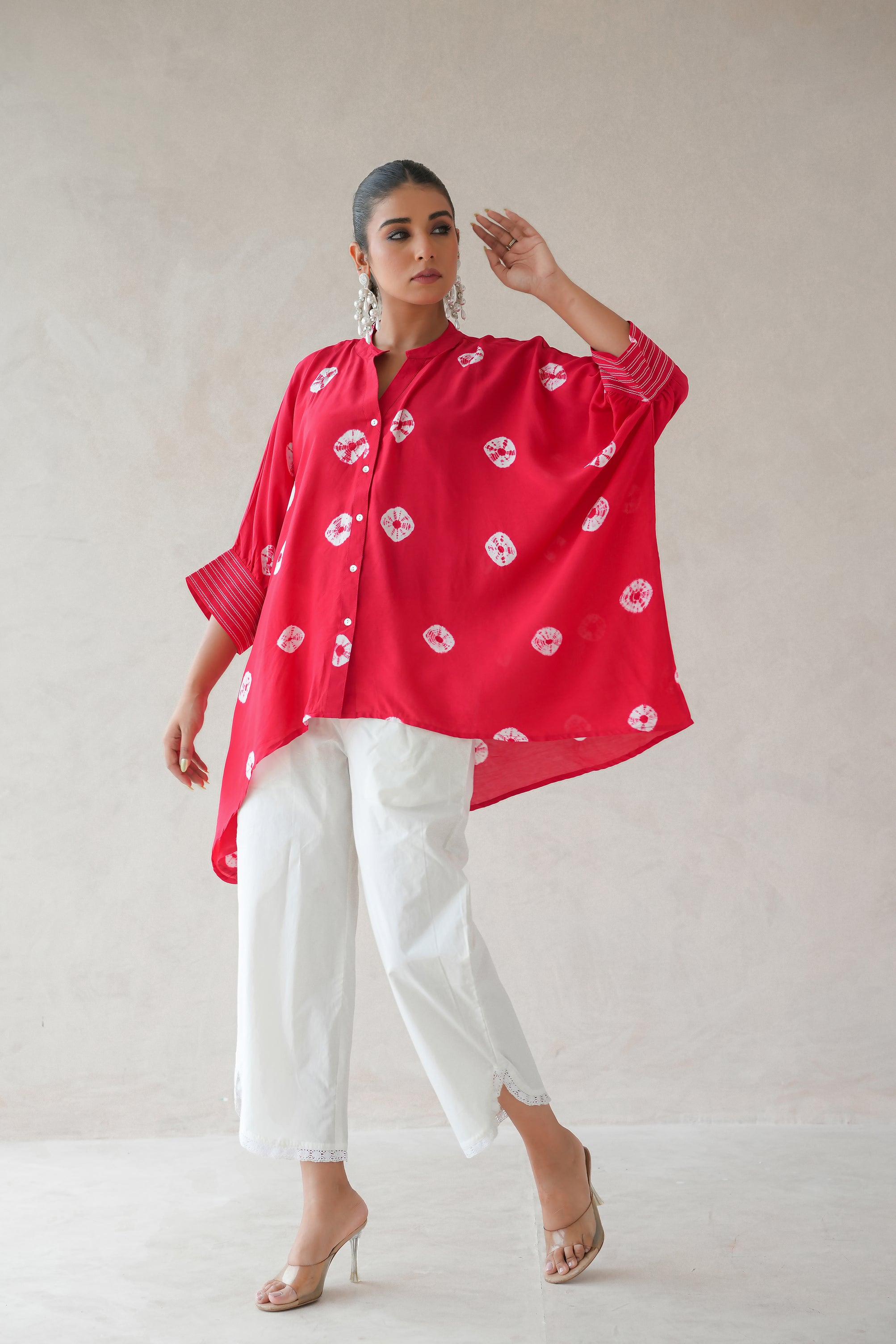 Bandhani Co-ord Set of Two (Red)