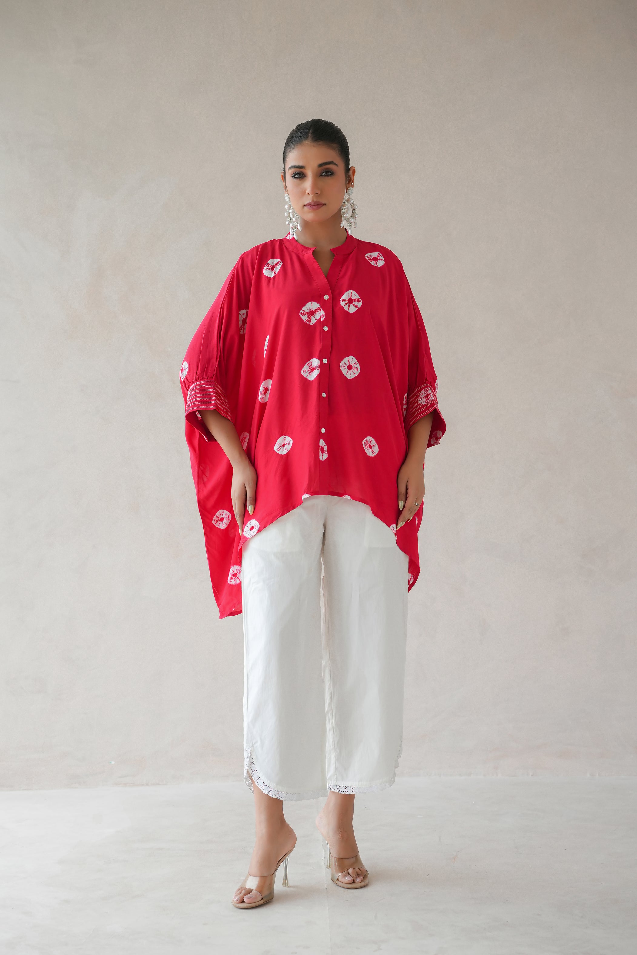 Bandhani Co-ord Set of Two (Red)