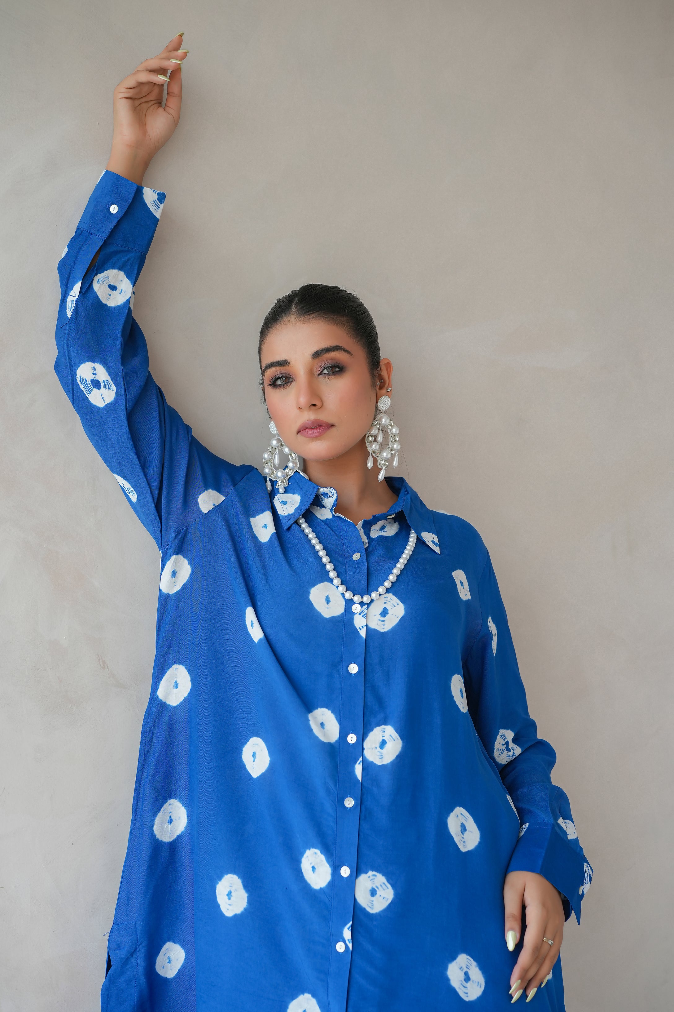 Bandhani Co-ord Set  (Blue)