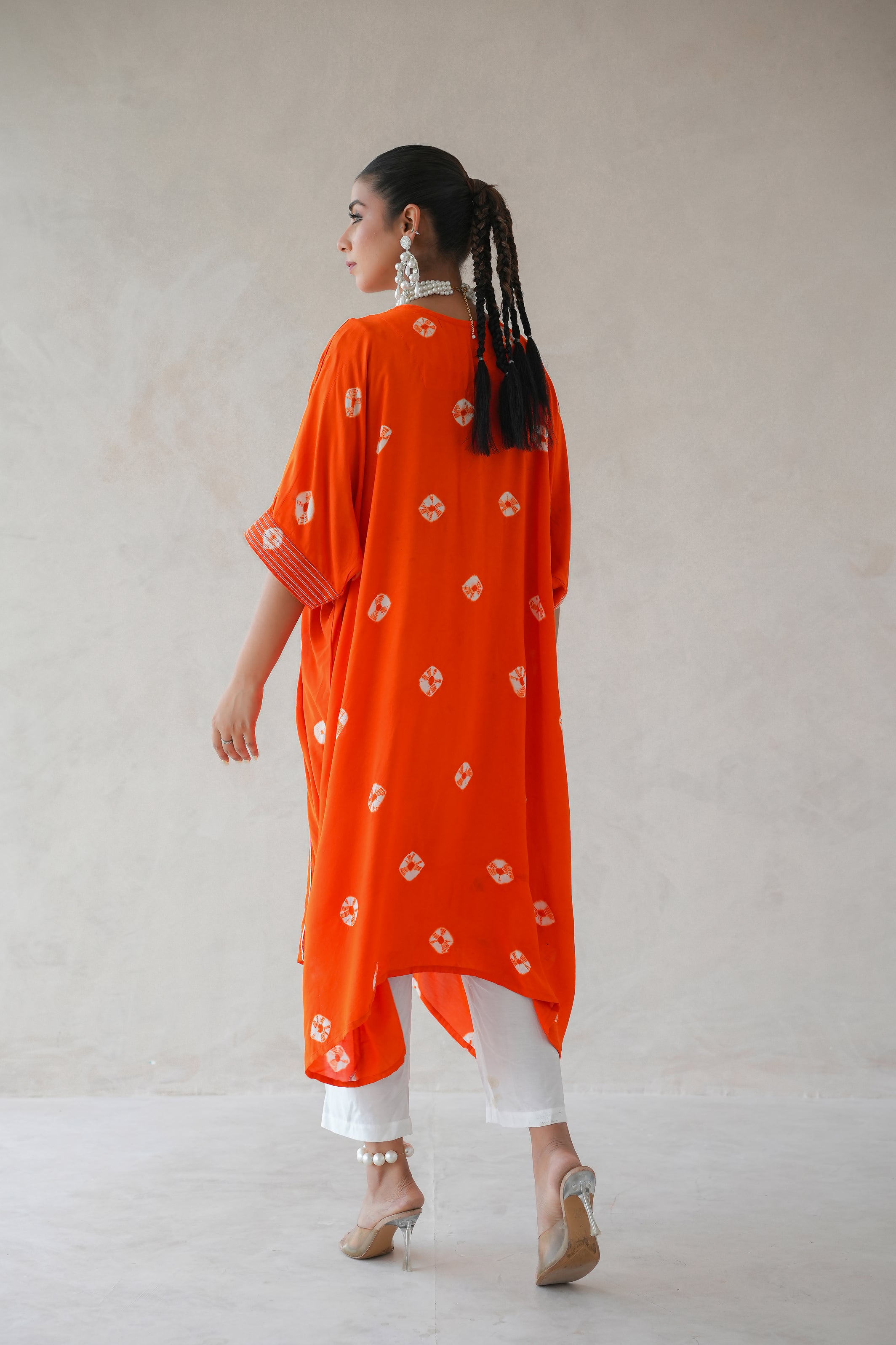 Bandhani Kaftan (Orange)