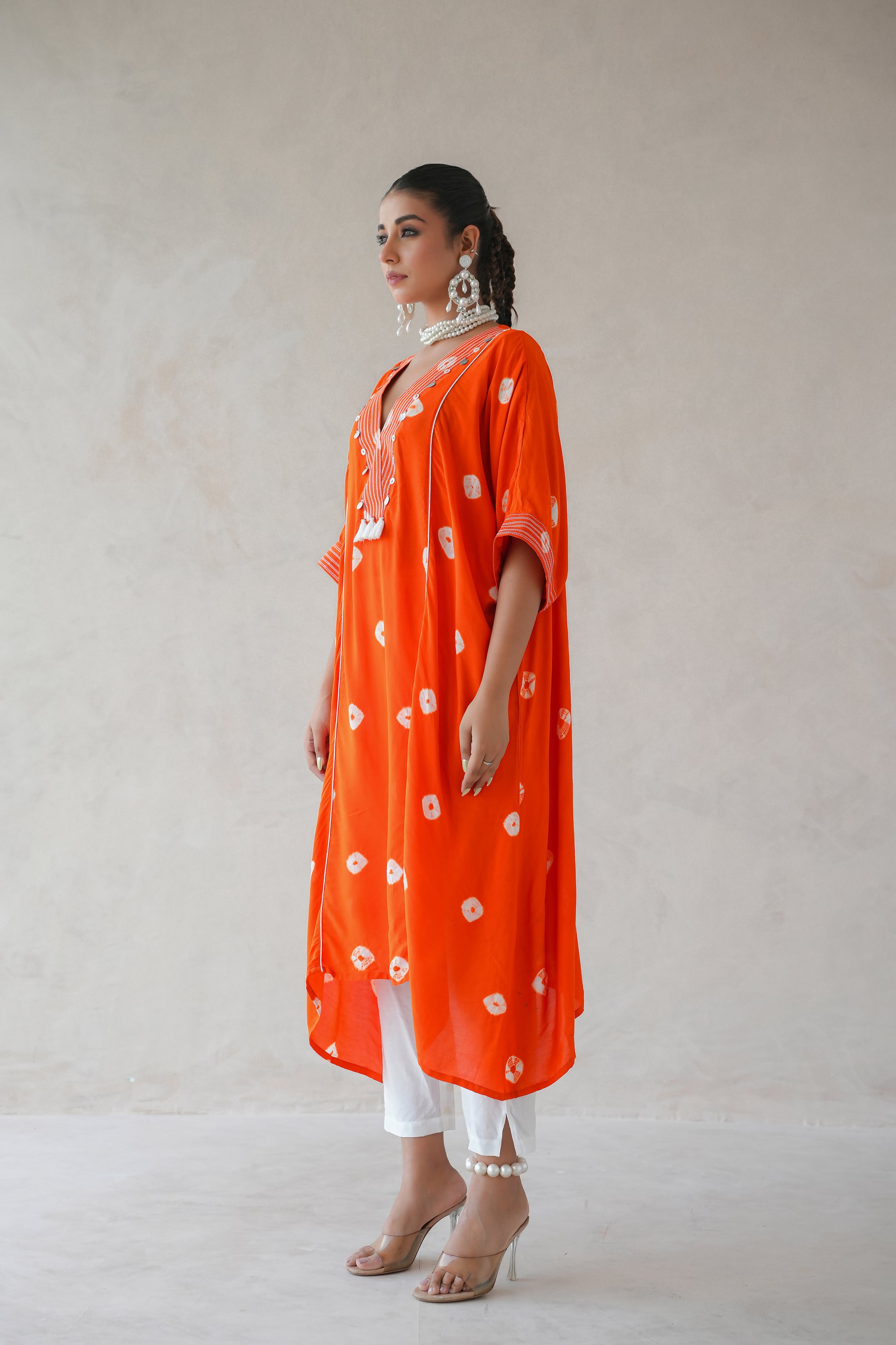 Bandhani Kaftan (Orange)