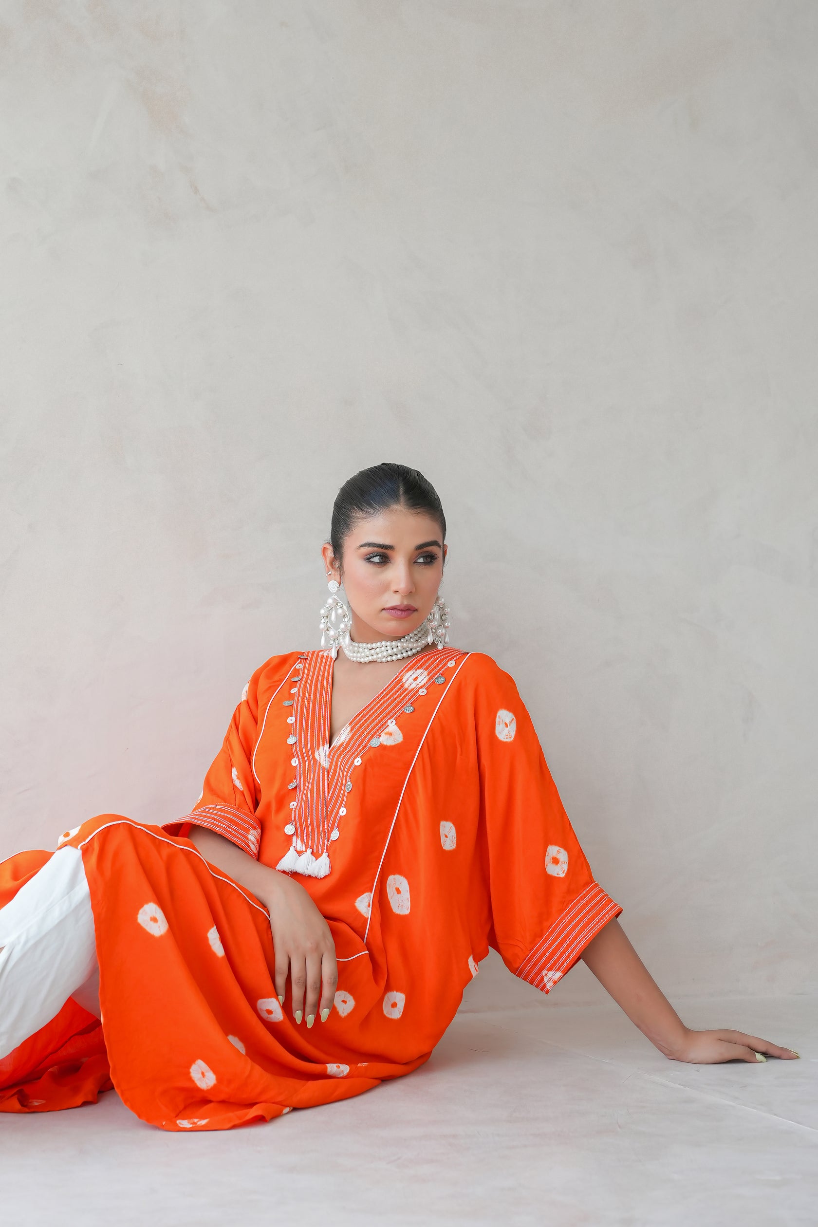 Bandhani Kaftan (Orange)