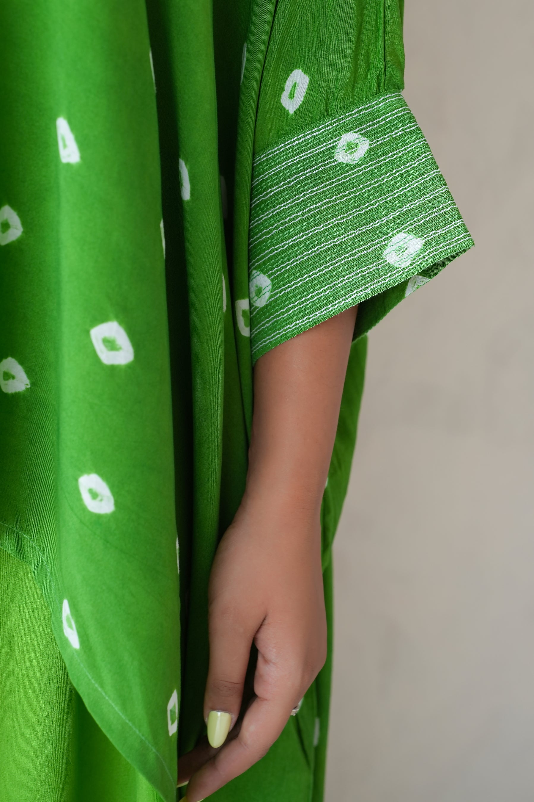 Bandhani Shirt with Elephant Pants Set of Two (Green)