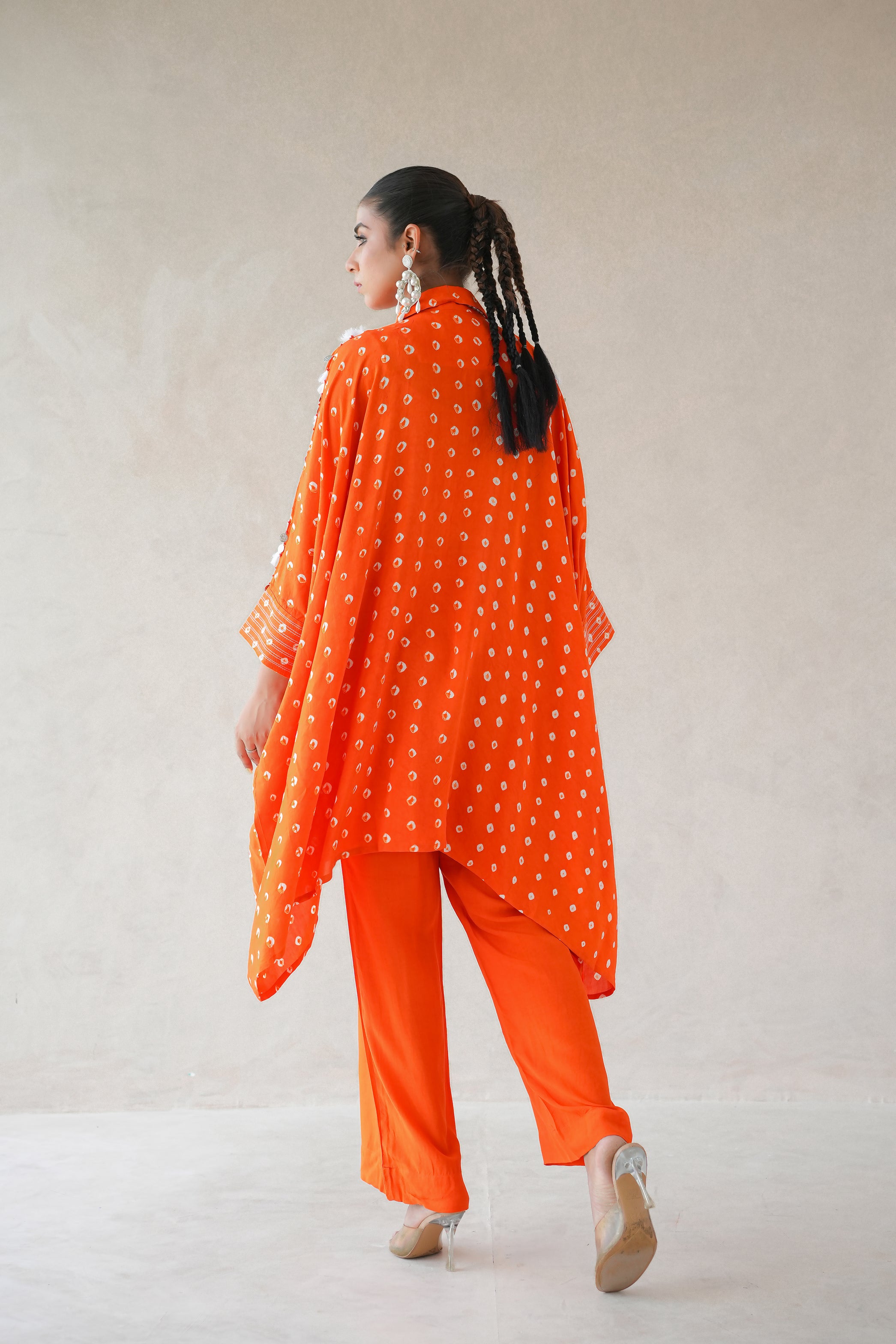 Bandhani Co-ord Set (Orange)