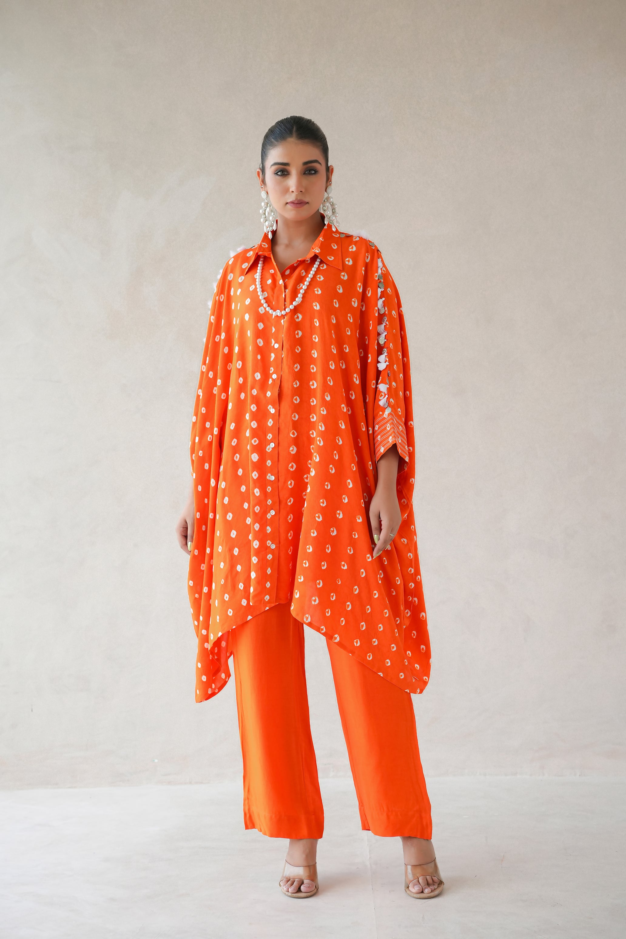 Bandhani Co-ord Set (Orange)