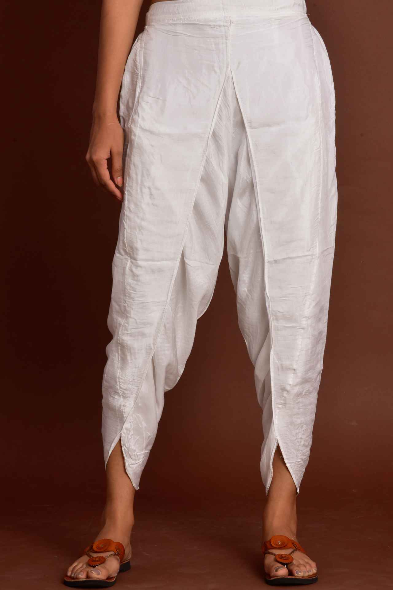 White Muslin Tulip Pants