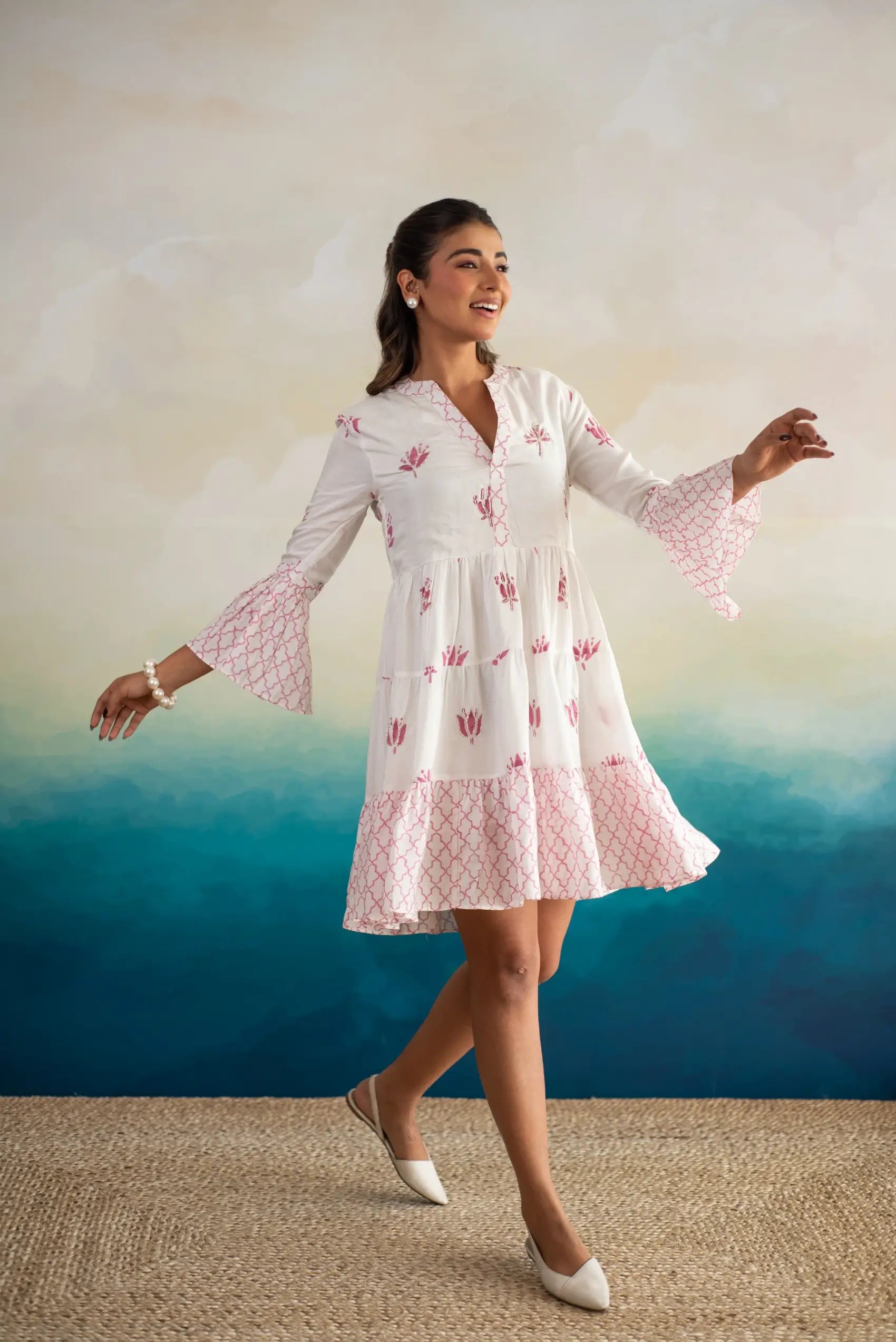 Dew - Bell Sleeves Short Dress Dew - Bell Sleeves Short Dress