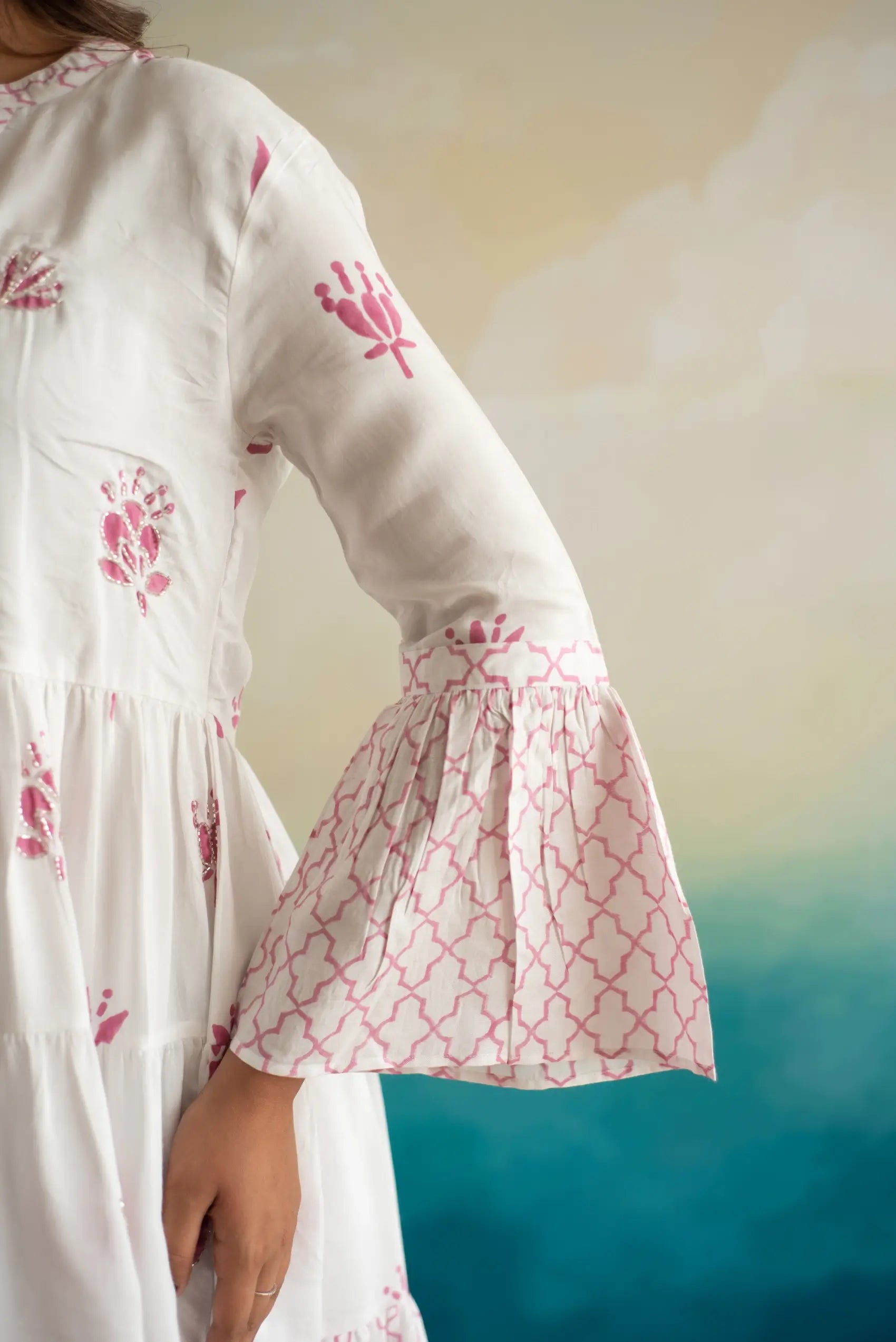 Dew - Bell Sleeves Short Dress