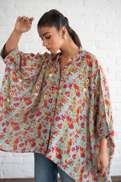 Afreen Turquoise- Shirt