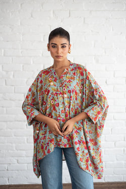 Afreen Turquoise- Shirt