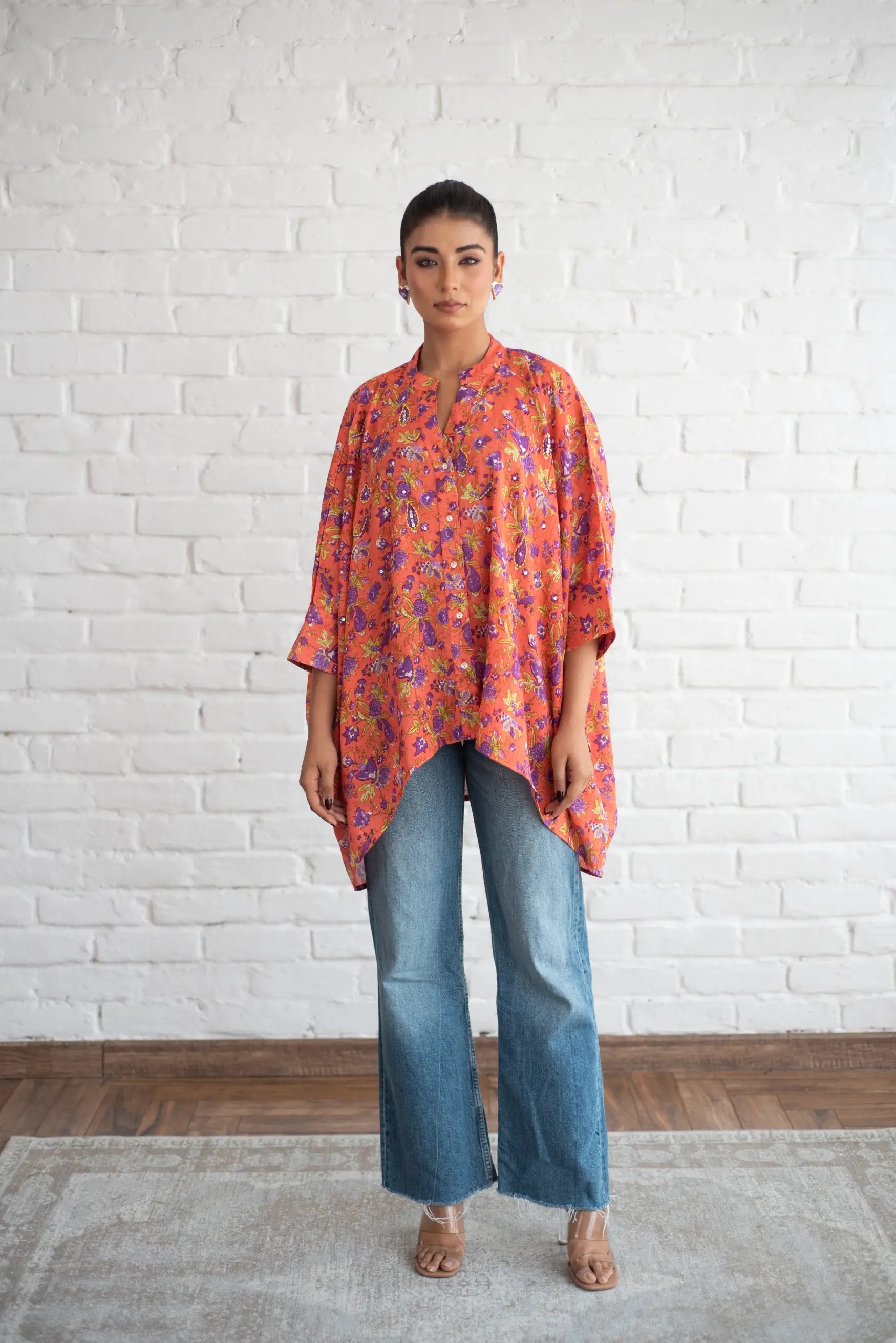 Afreen Orange- Shirt