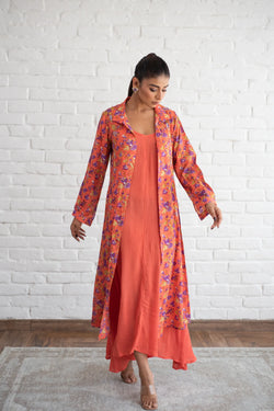 Gulab- Maxi Dress with Cape