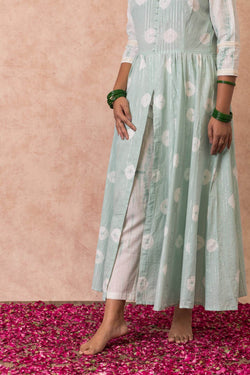 Flaired kurta with straight pants - Set of Two